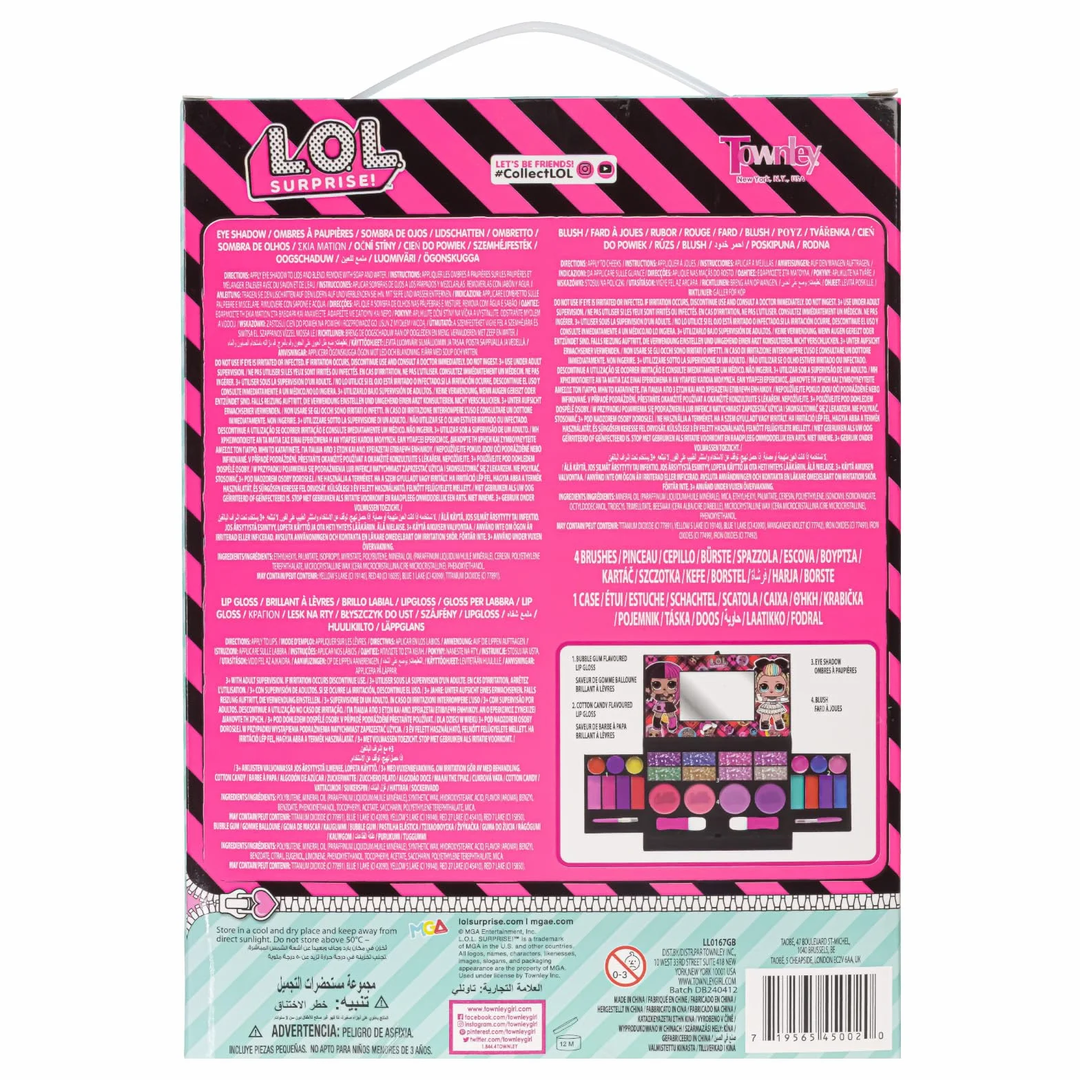 L.O.L. Surprise! Coffret Maquillage Gloss, Ombres, Blush & Pinceaux Portable