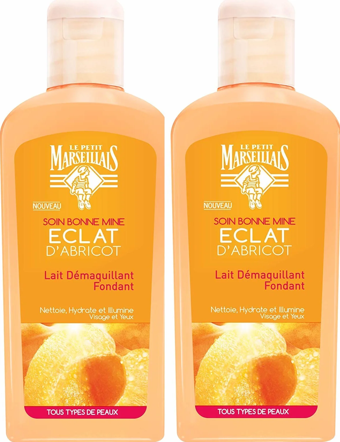 Le Petit Marseillais Lait Démaquillant Fondant Eclat Abricot 200 ml Lot de 2
