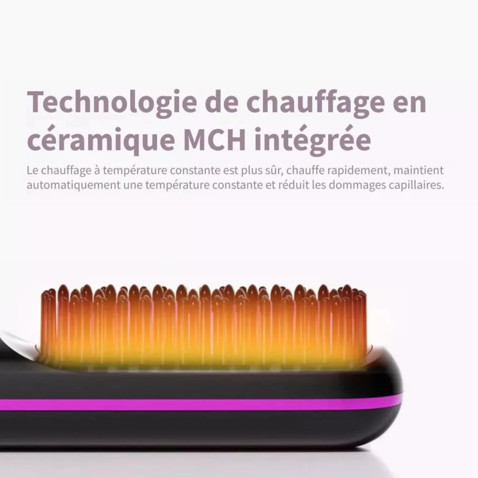 Cosylane Brosse Coiffante Lissante Sans Fil, 3 Niveaux de Chaleur, Écran LED, Chargement Type-C, Chauffage Instantané