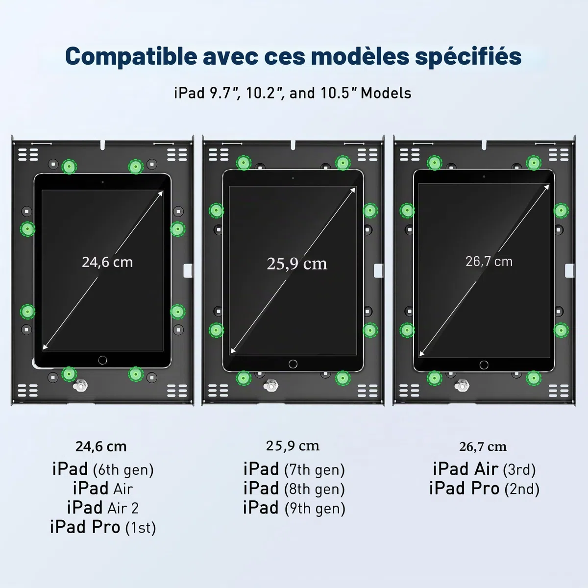 AboveTEK Support de Sol Antivol pour iPad, Sécurité Robuste pour Tablette PDV sur Pied, Réglable en Hauteur avec Mécanisme de Verrouillage pour iPad Air/Pro