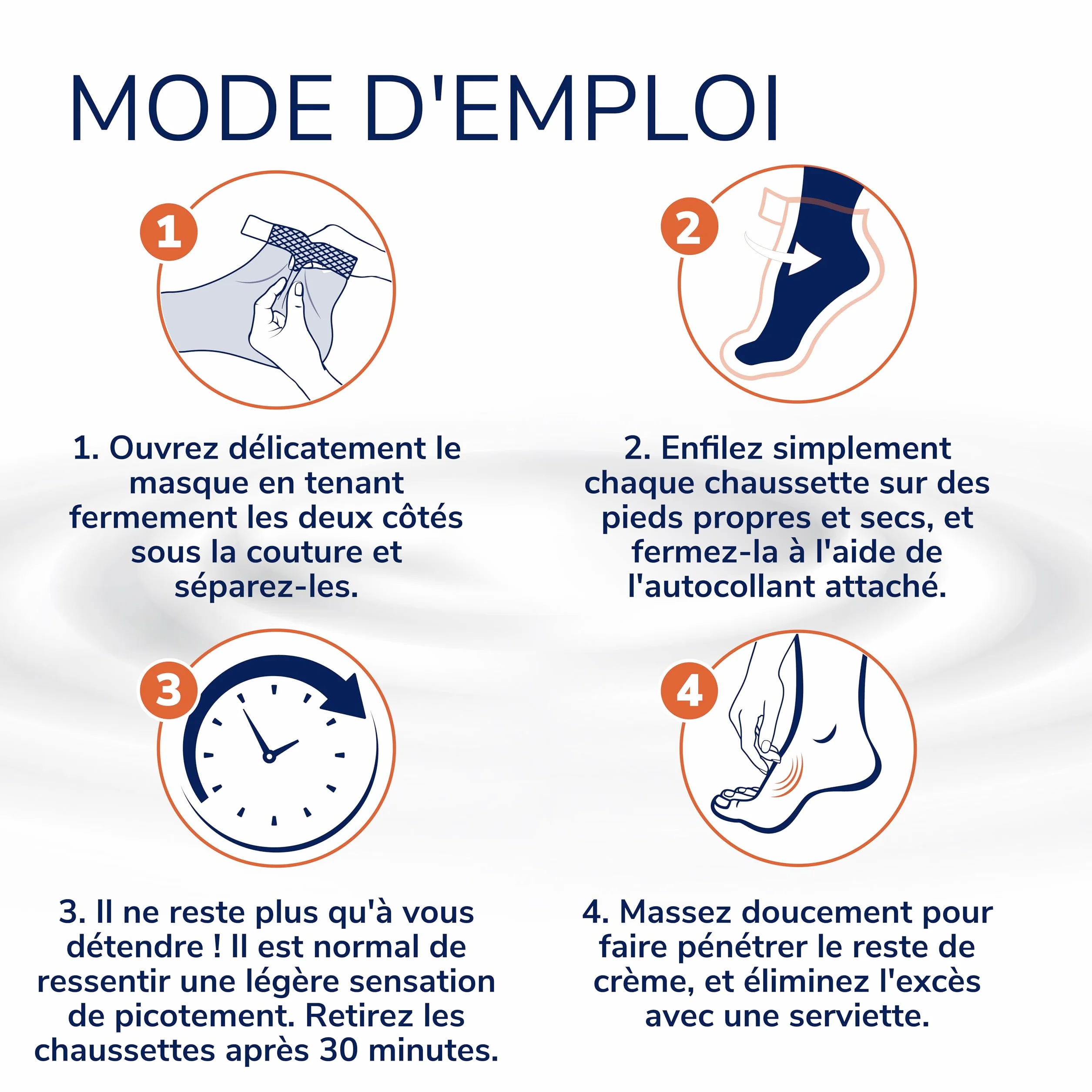 Dr. Scholl's Masque Pieds Apaisant Revitalisant Chaussettes Hydratantes Sels d'Epsom Menthol Beurre de Karité Lavande