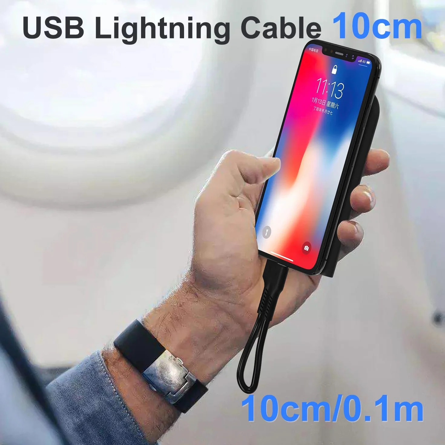 Câble de Recharge iPhone 0,1 m 5Pack USB A vers Lightning Rapide pour Apple iPhone 13 12 11 Pro Max Xs Xr X 8 7 6 Plus SE