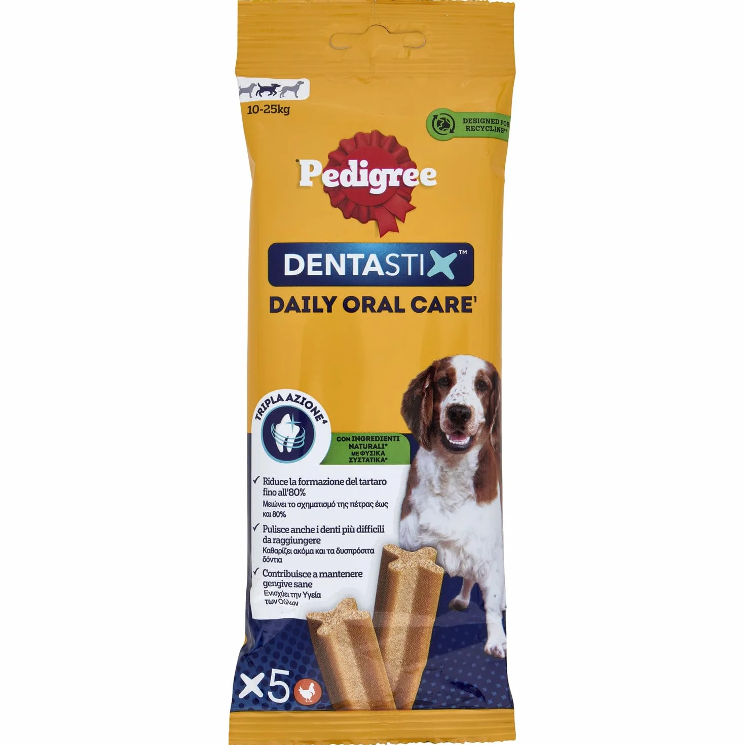 Pedigree Dentastix Snack hygiène buccale Chien Moyen 10-25 kg 5 bâtons 128 GR