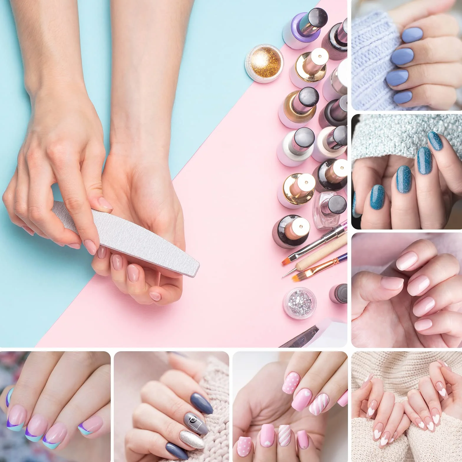Limes à Ongles Professionnelle Double Face 100/180 Grit 20 pcs Réutilisable