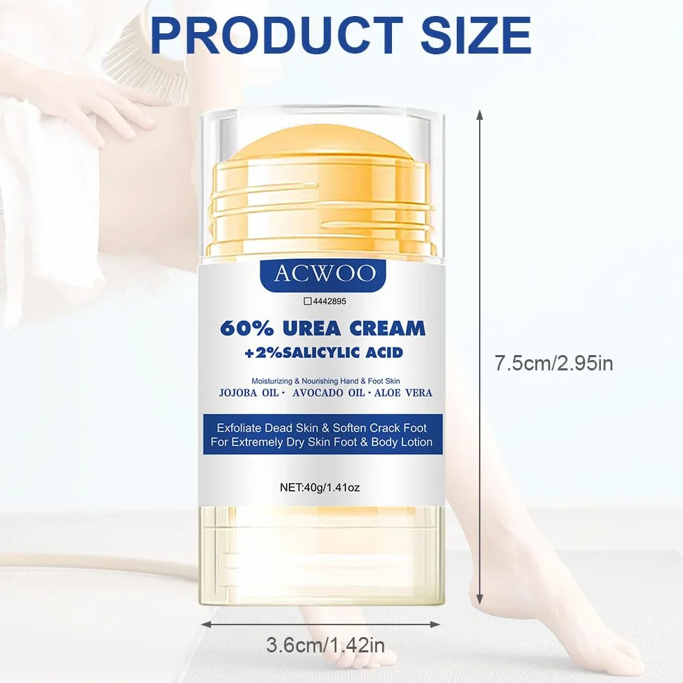 ACWOO Crème à l'Urée 60% Pieds Réparatrice Hydratante pour Pieds Secs et Fissurés