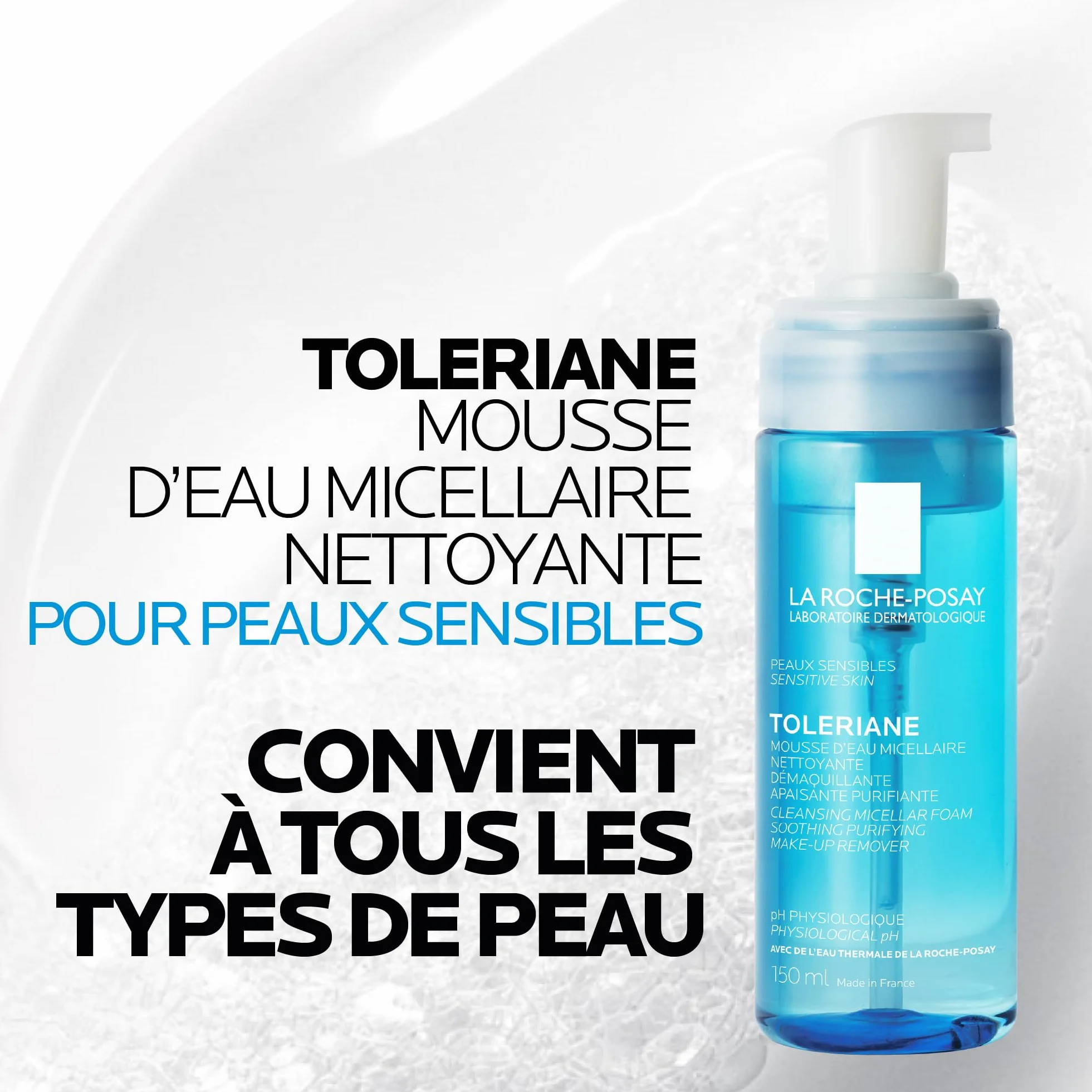 La Roche-Posay Toleriane Mousse d'Eau Micellaire Nettoyante et Démaquillante 150 ml