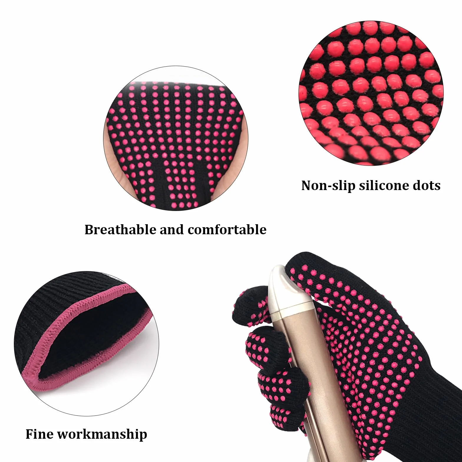 Gants Thermiques de Coiffure Professionnels Résistant à la Chaleur 3 Paires