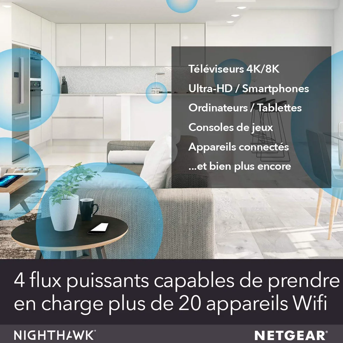 NETGEAR RAX40-100PES Routeur Nighthawk AX4 WiFi 6-Stream AX3000