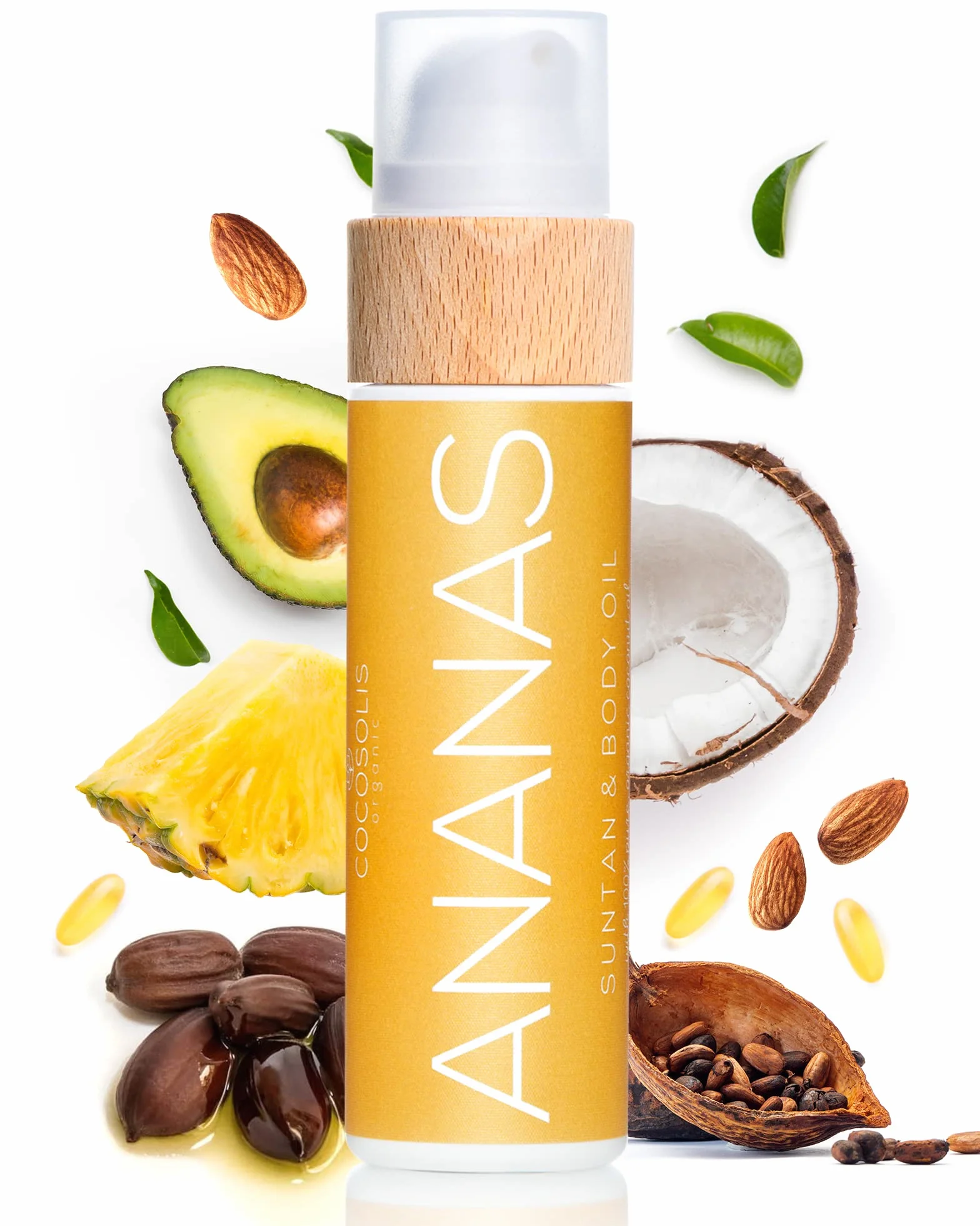 COCOSOLIS ANANAS Accélérateur de bronzage huile bio vitamine E parfum ananas bronzage rapide intensif 110 ml