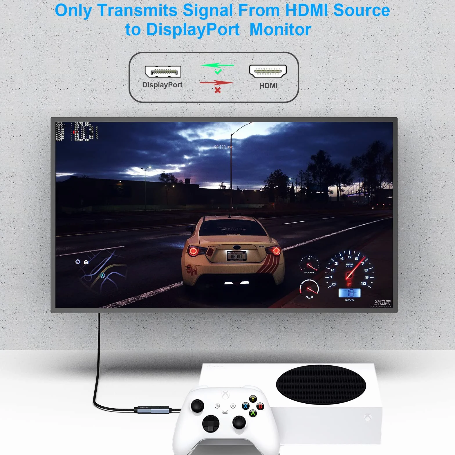 BENFEI Adaptateur HDMI vers DisplayPort 4K@60Hz 2K@144Hz 1080P@165Hz