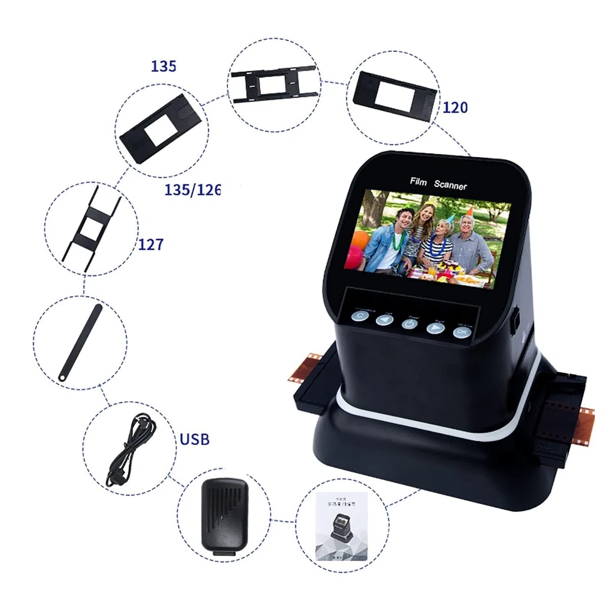 Scanner de Diapositives de Film Haute résolution 120