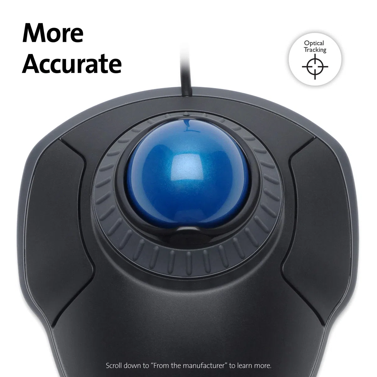 Kensington Orbit Mouse - Trackball Filaire Ergonomique - Bleu (K72337EU) & Orbit TrackBall - Souris TrackBall Ergonomique Filaire, Suivi Optique et Boule de 40 mm - Gris sidéral (64327EU)
