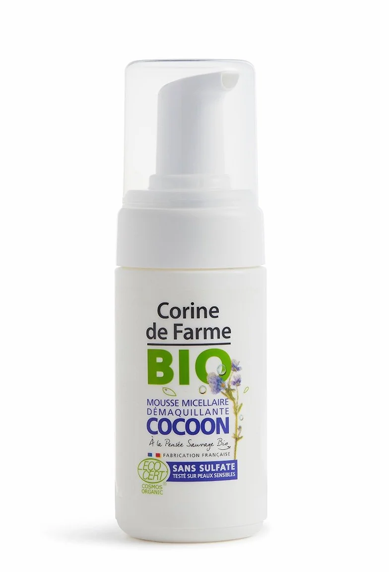 Corine de Farme Mousse Micellaire Relax Bio 100ml, Soin Visage Peaux Sensibles, Certifié ECOCERT COSMOS Organic