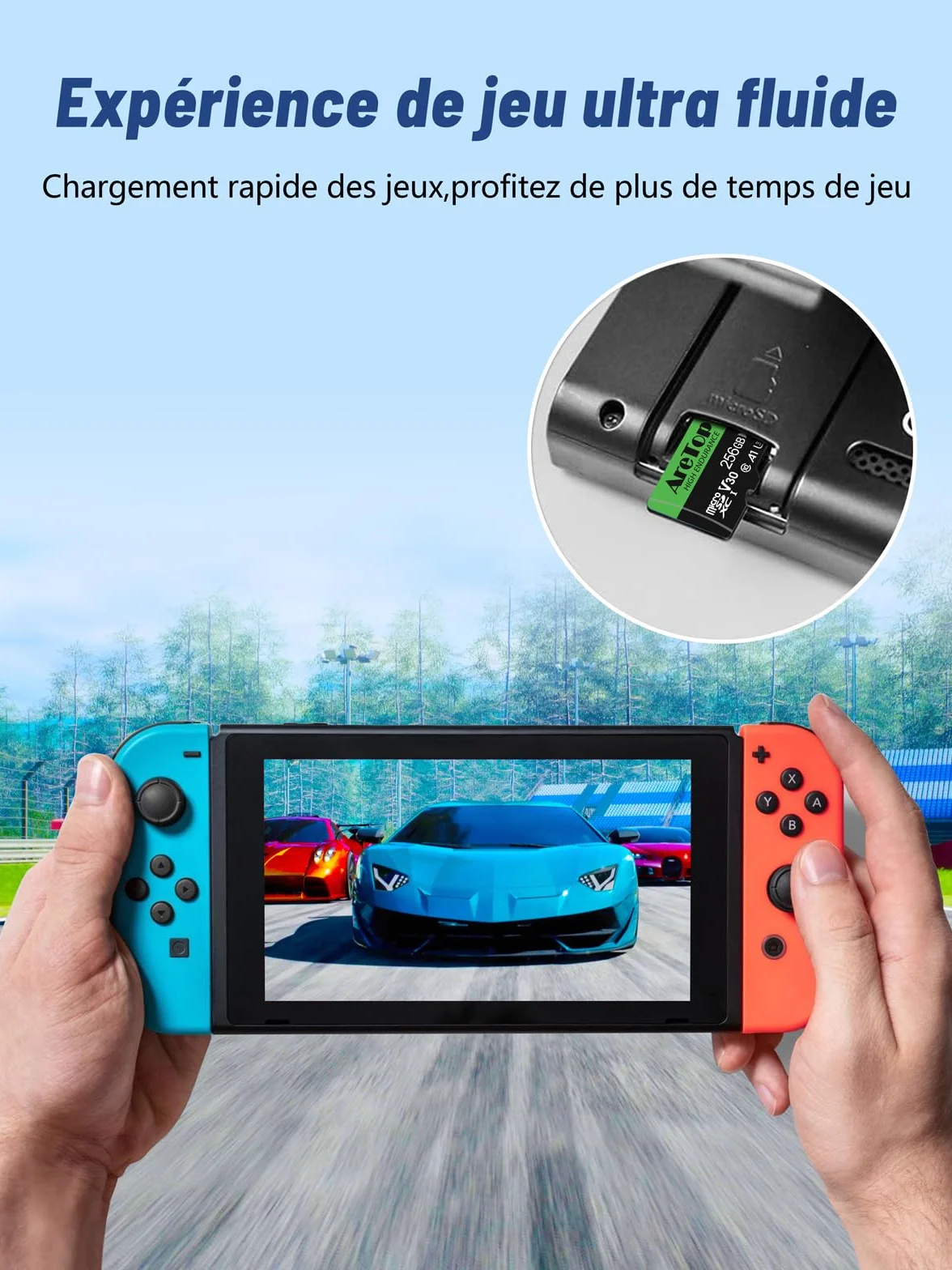 AreTop Carte Micro SD 64Go SDXC U3 V30 C10 A1 UHS-I Carte Mémoire avec Adaptateur