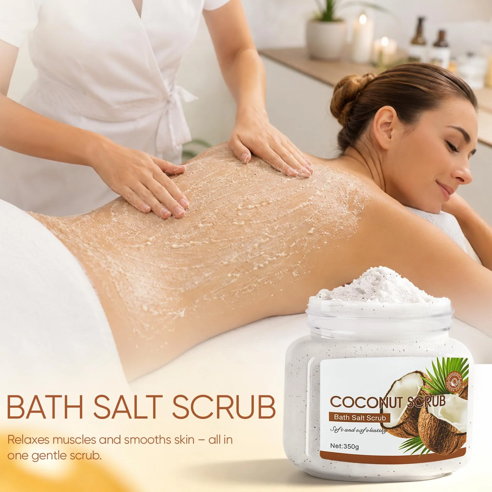 Coffret SPA Gommage Corps Exfoliant 350g Body Scrub 200g Beurre Corporel Masque Facial Patch Yeux