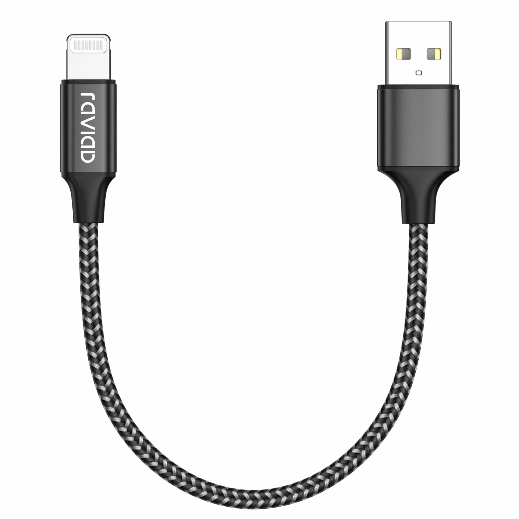 RAVIAD Câble iPhone 30CM Chargeur iPhone Certifié MFi Nylon Lightning Charge Rapide Compatible iPhone 13 12 11 Pro Max Noir