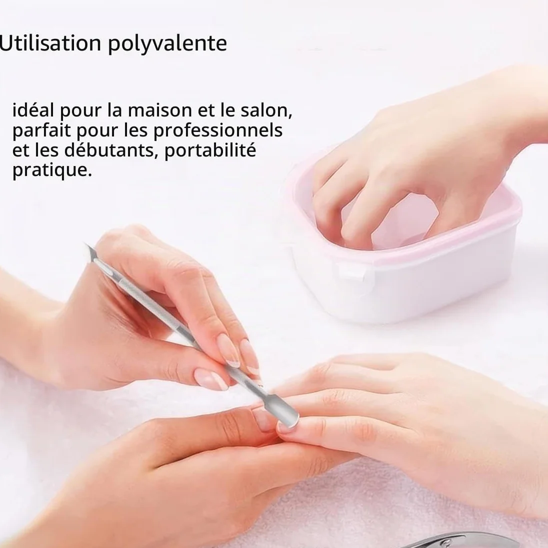 Lot de 2 bols de trempage pour ongles - Rose - Pour nail art, manucure, spa