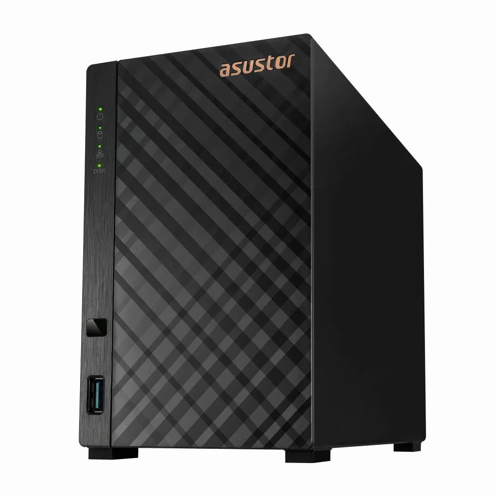 Asustor Drivestor 2 Gen 2 AS1202T Serveur NAS 2 Baies Quad-Core 1.7GHz 2.5GbE 1GB DDR4 USB 3.0