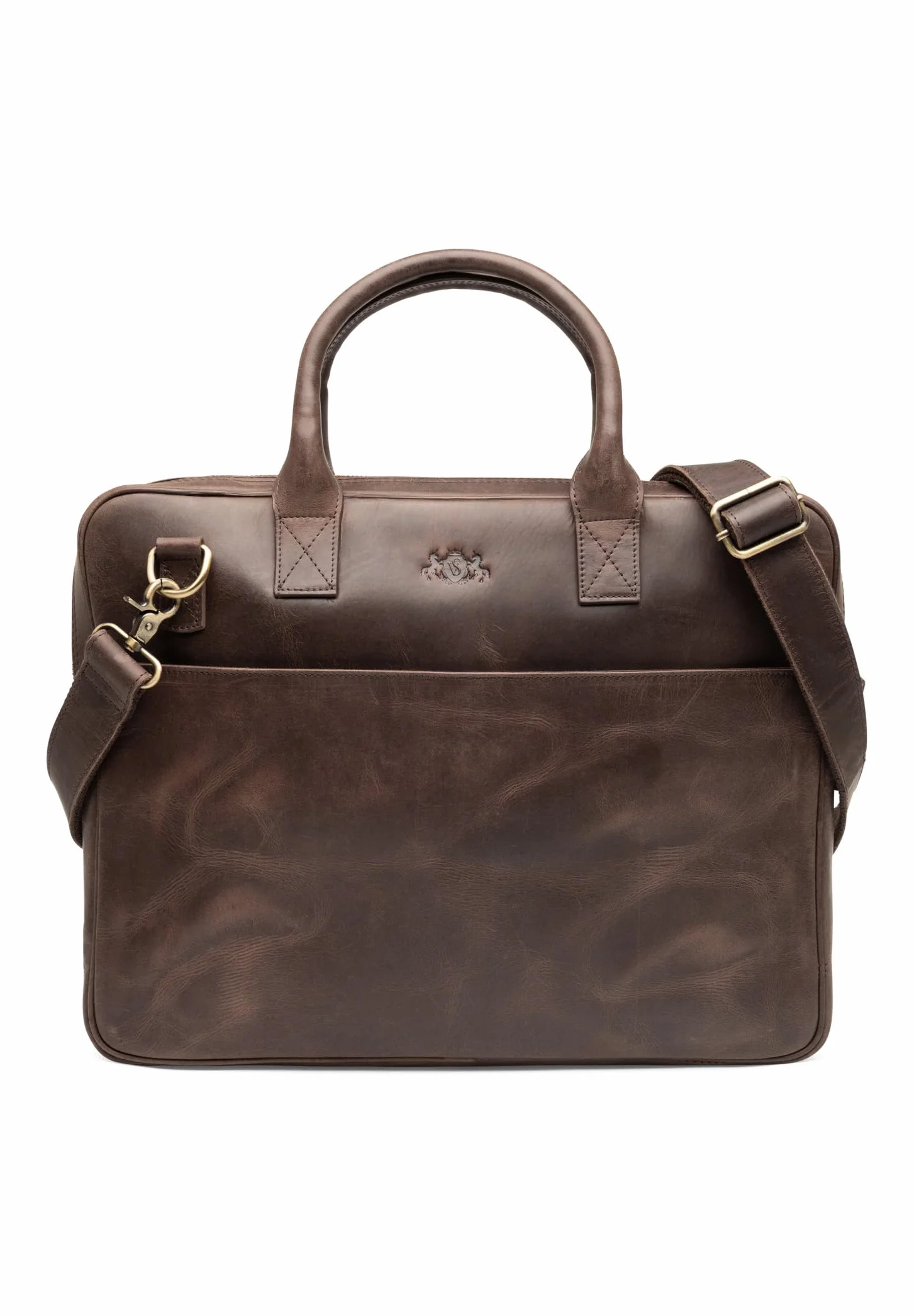 SID & VAIN Sac Ordinateur Portable Cuir véritable 15 Pouces Aden Mallette Professionnelle bandoulière Grand pour Hommes Serviette de Travail Etudiante Marron
