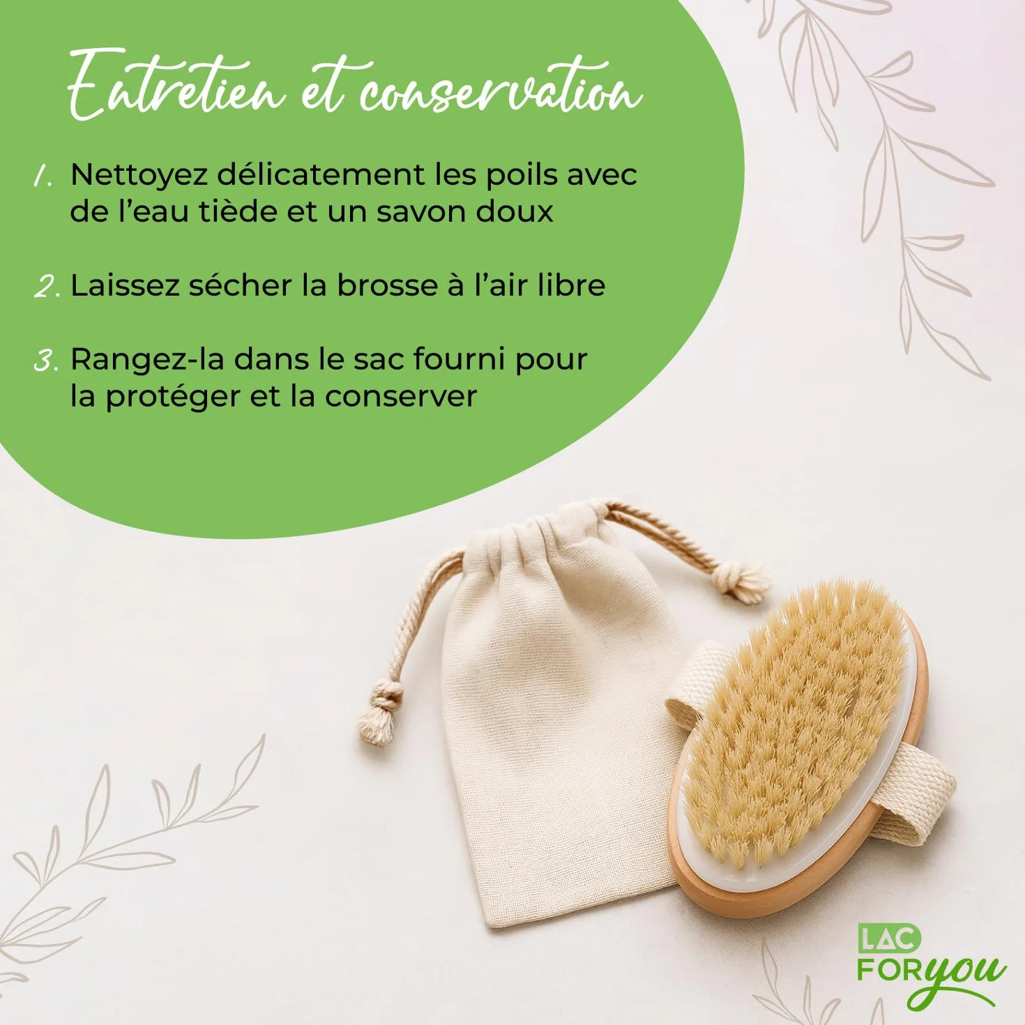 Brossage a Sec Drainage Lymphatique en Bois et Poils Naturels - Exfoliante Corps et Massage Anti-Cellulite
