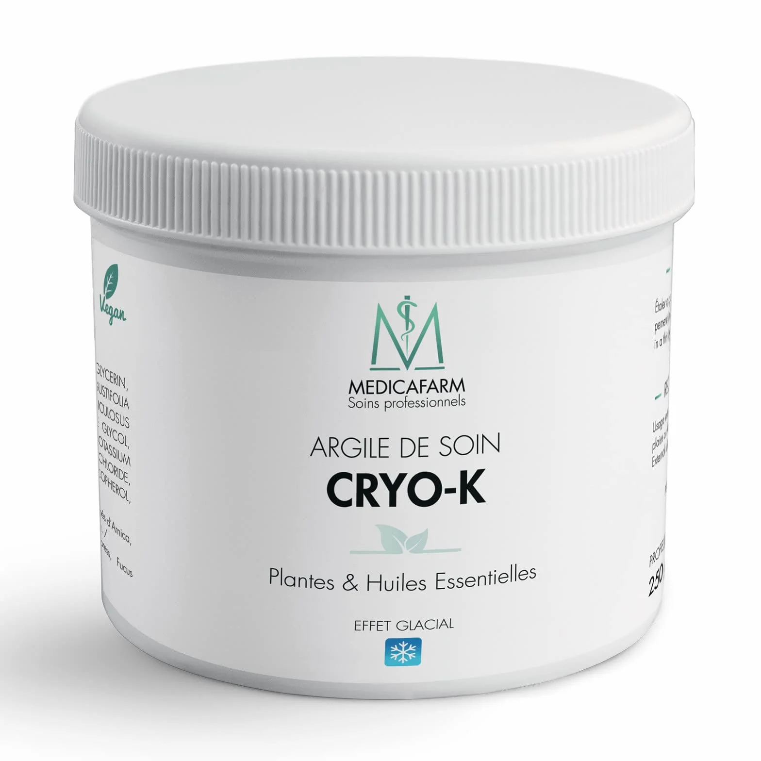 Argile de soin CRYO-K MEDICAFARM 250 g aux plantes et huiles essentielles effet glacial