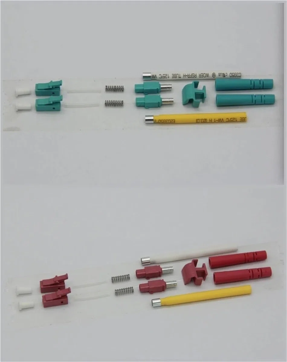 Kits de connecteurs Duplex LC OM3 OM4 SM MM A sans Embout Connecteur Fibre Optique LC Rose Vert 200 pièces(SM Blue 2.0mm)