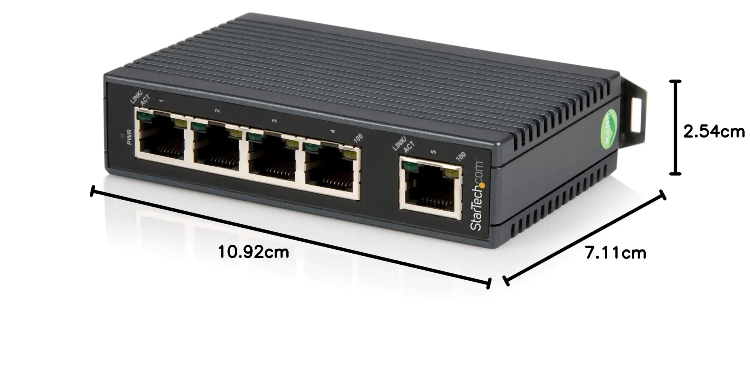 StarTech.com Switch Ethernet industriel non géré à 5 ports - Commutateur 10/100 à montage sur rail DIN - Switch réseau (IES5102) | Dock, Commutateur reseau, Montage sur rail DIN, IP30, 12-48V DC
