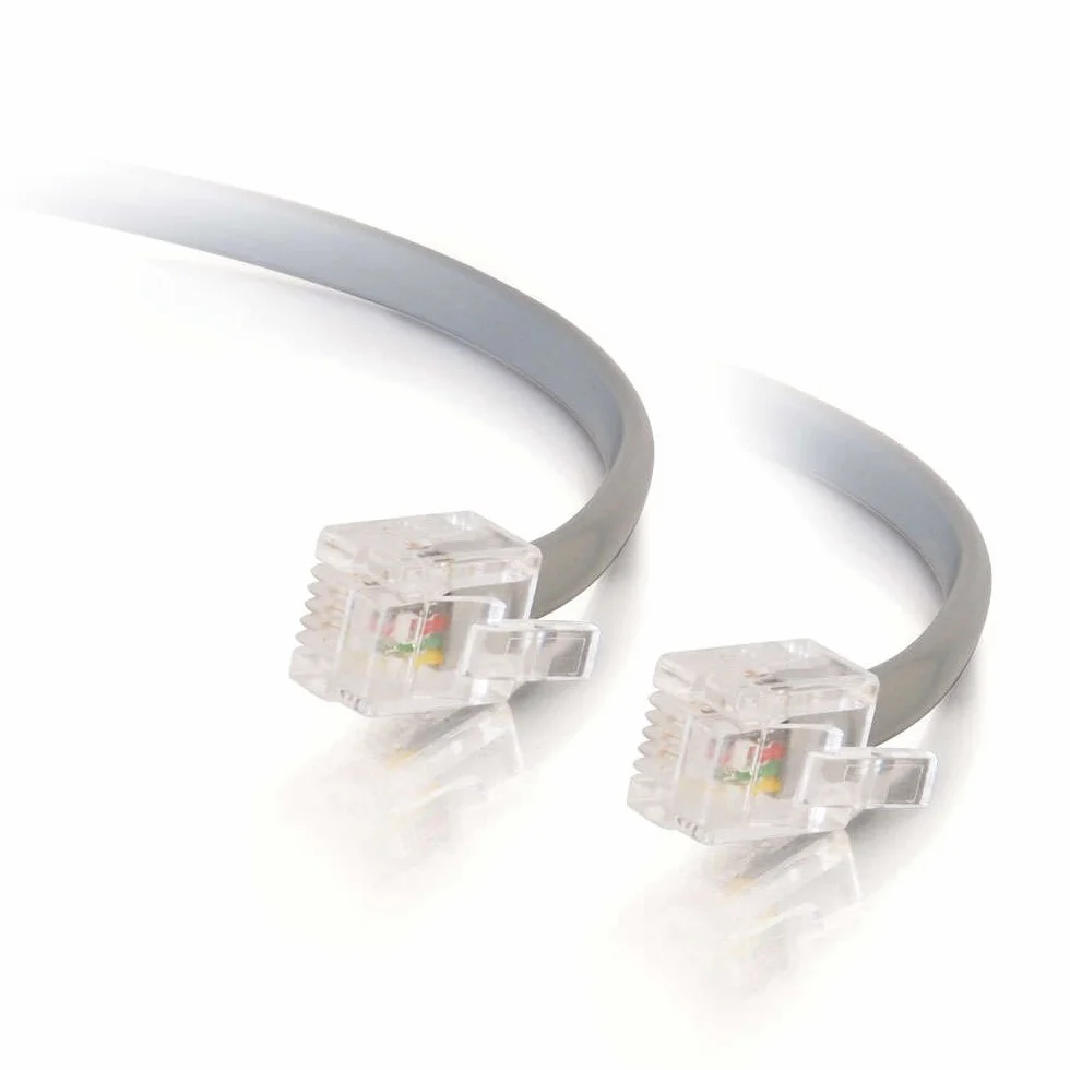 C2G RJ11 6P4C Straight Modular Telephone Cable - 10 m - Grey