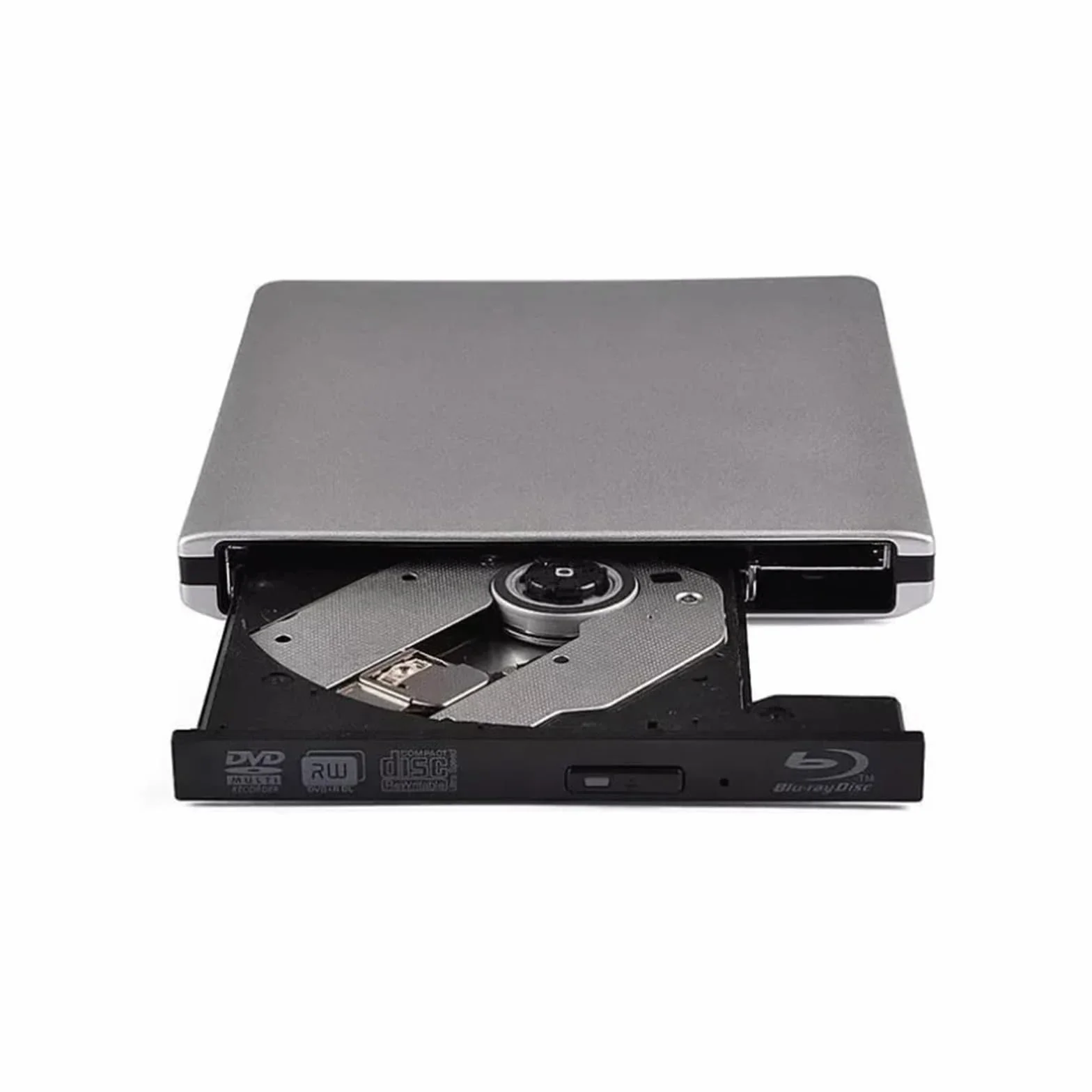 Graveur Blu-Ray UHD 4K USB 3.0 Externe, Lecteur/graveur DVD Optique, Lecteur Blu-Ray 3D Rapide et Pratique(Silver,4K Burning)