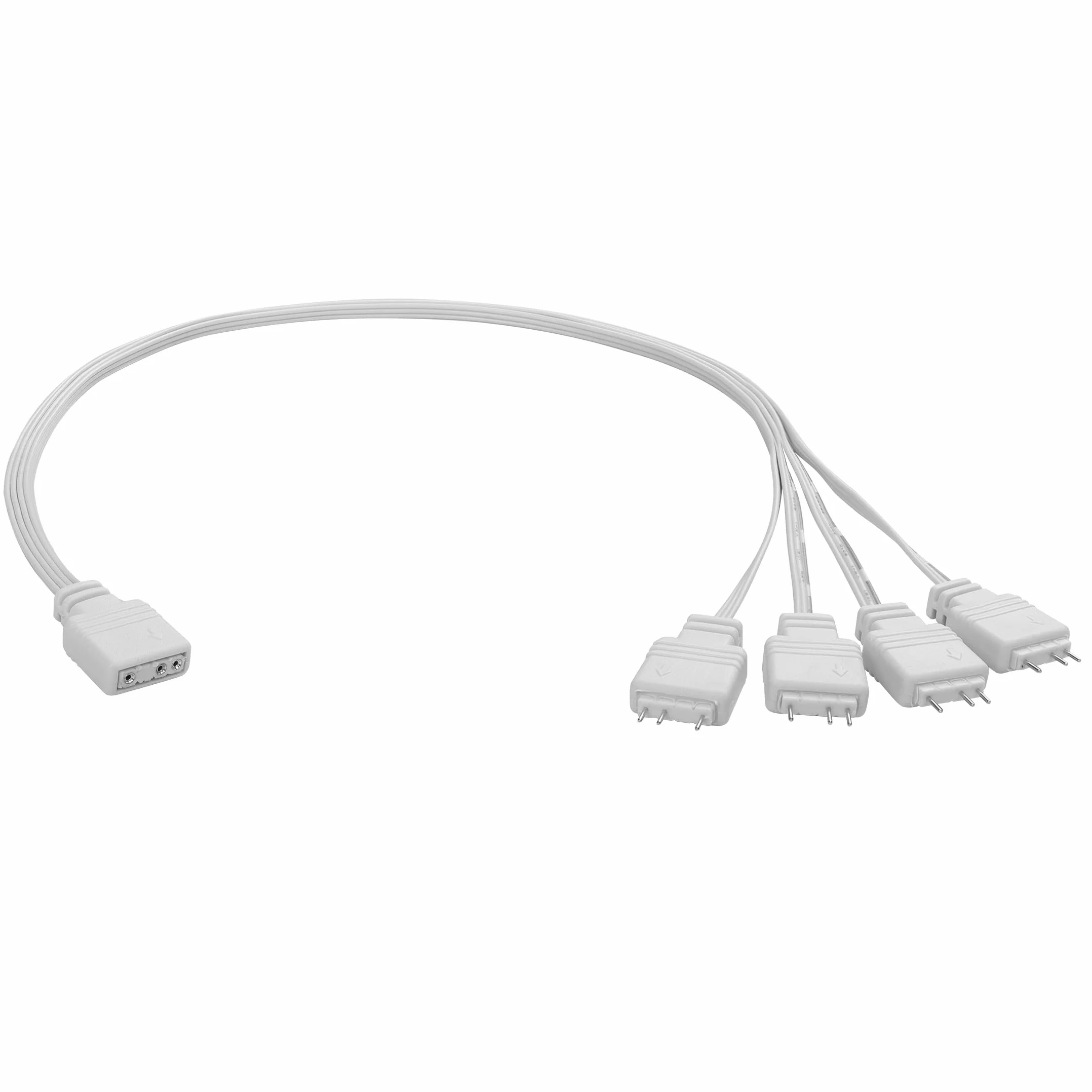 Câble répartiteur ARGB 5 V 1 femelle vers 4 mâles 3 broches pour ventilateur ordinateur blanc