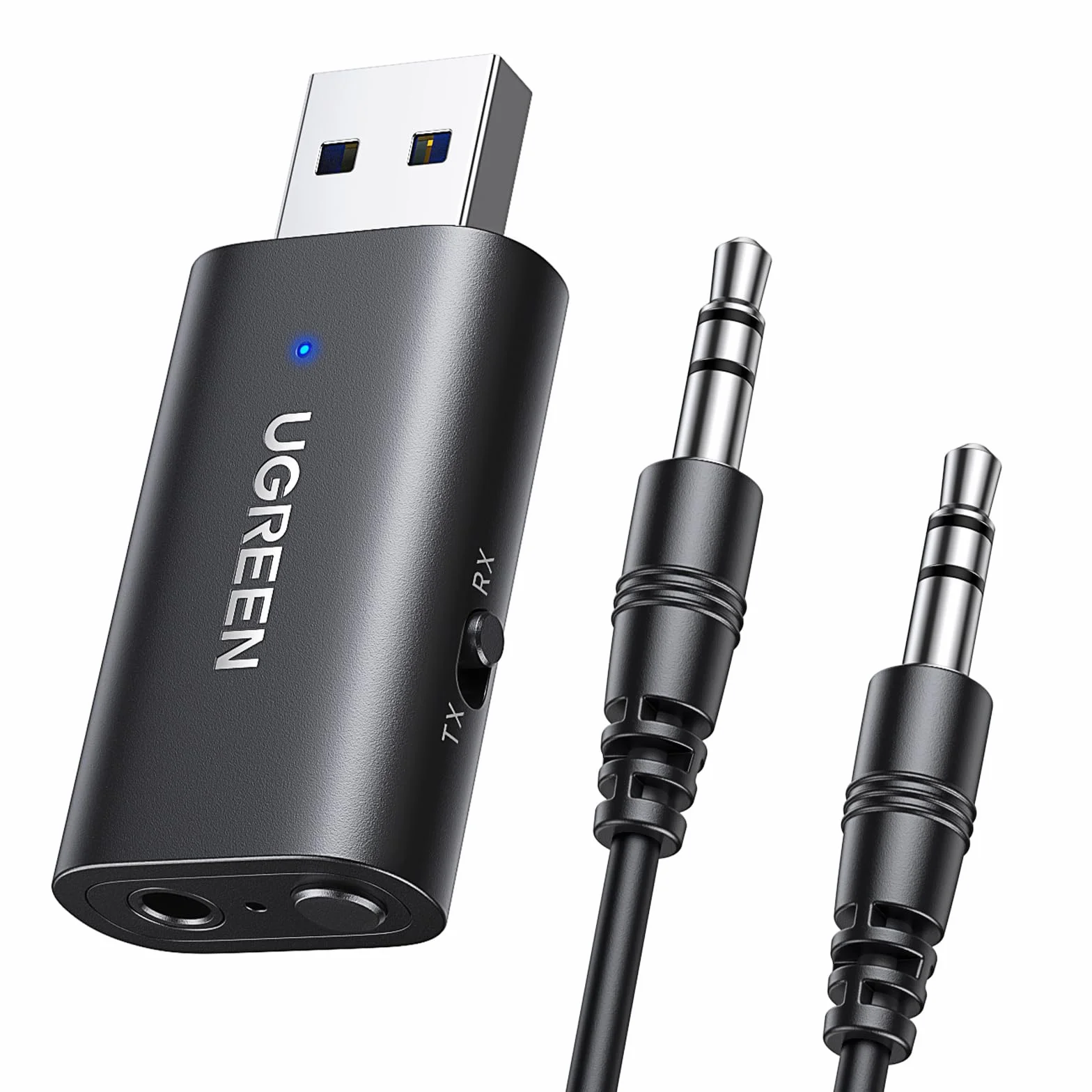 UGREEN Adaptateur Jack Bluetooth 5.4 2 en 1 Émetteur Récepteur Aux 3.5mm pour TV Voiture