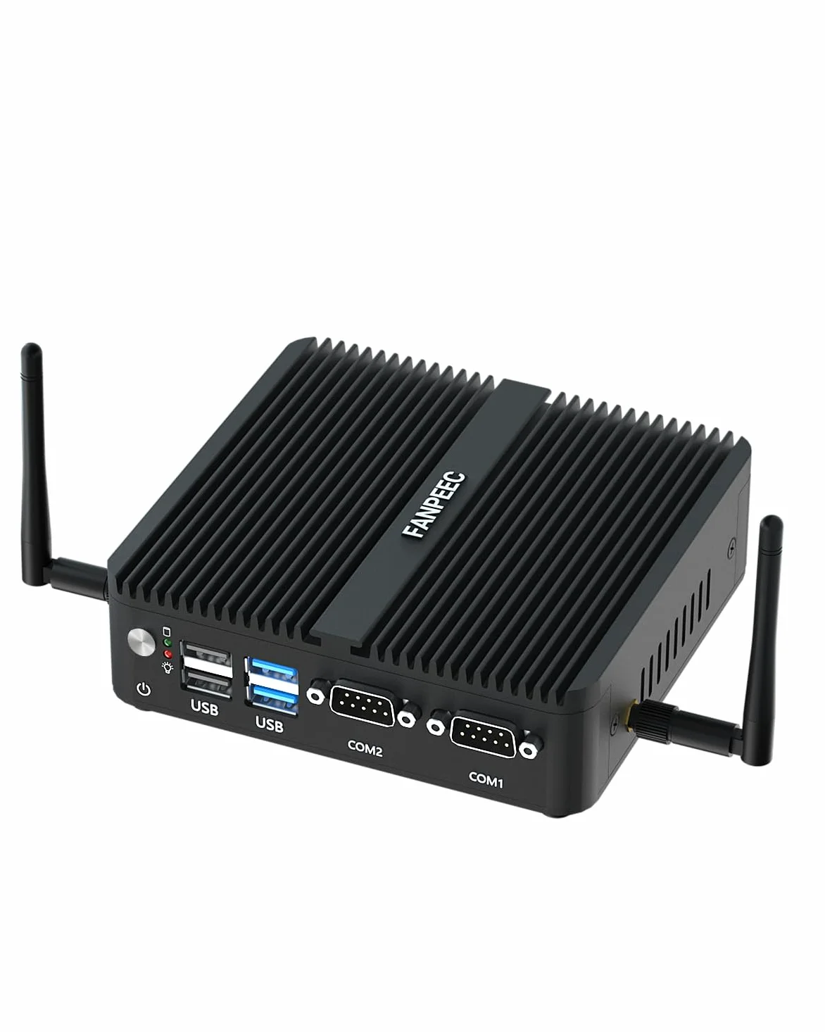 FANPEEC Mini PC sans Ventilateur J5005 8Go DDR4 128Go MSATA SSD | PC Industriel Win11 Pro, 4K HD+1080p VGA, 2xLAN, 4xUSB, WiFi5 BT4.2, Fanless PC Pour Serveur Professionnel/Domestique