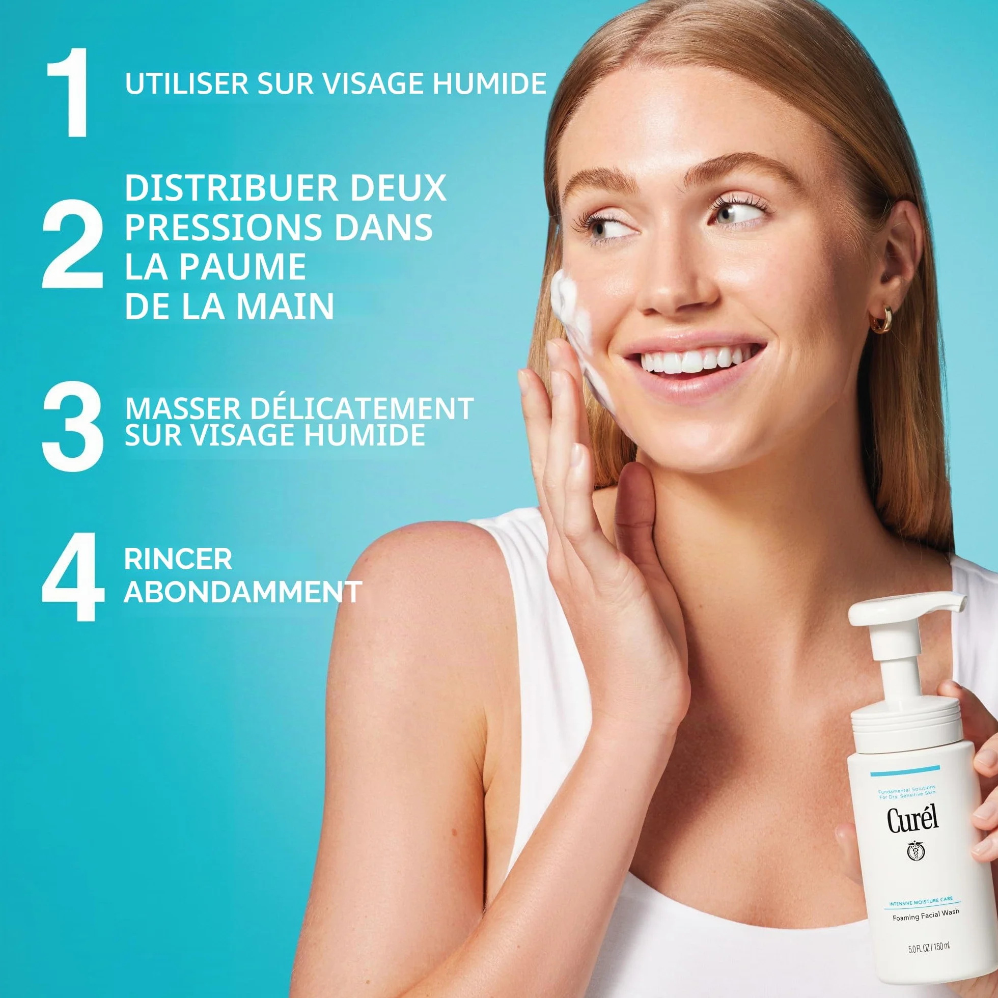 Curél Nettoyant Visage Moussant Peaux Sèches et Sensibles 150ml