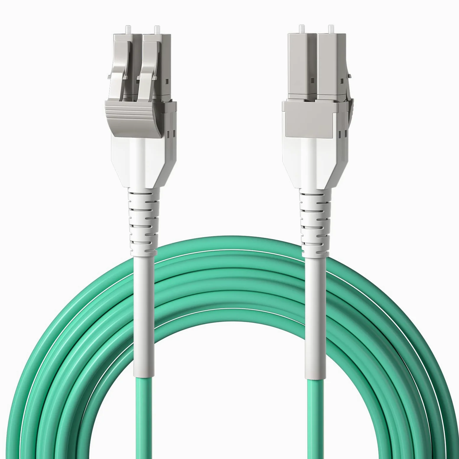 Câble de brassage OM3 LC à LC blindé en fibre optique, 30 m/98ft Multimode Uniboot LC à LC Câble de fibre optique, MMF, LC/UPC duplex, 50/125μm, LSZH blindé d'intérieur