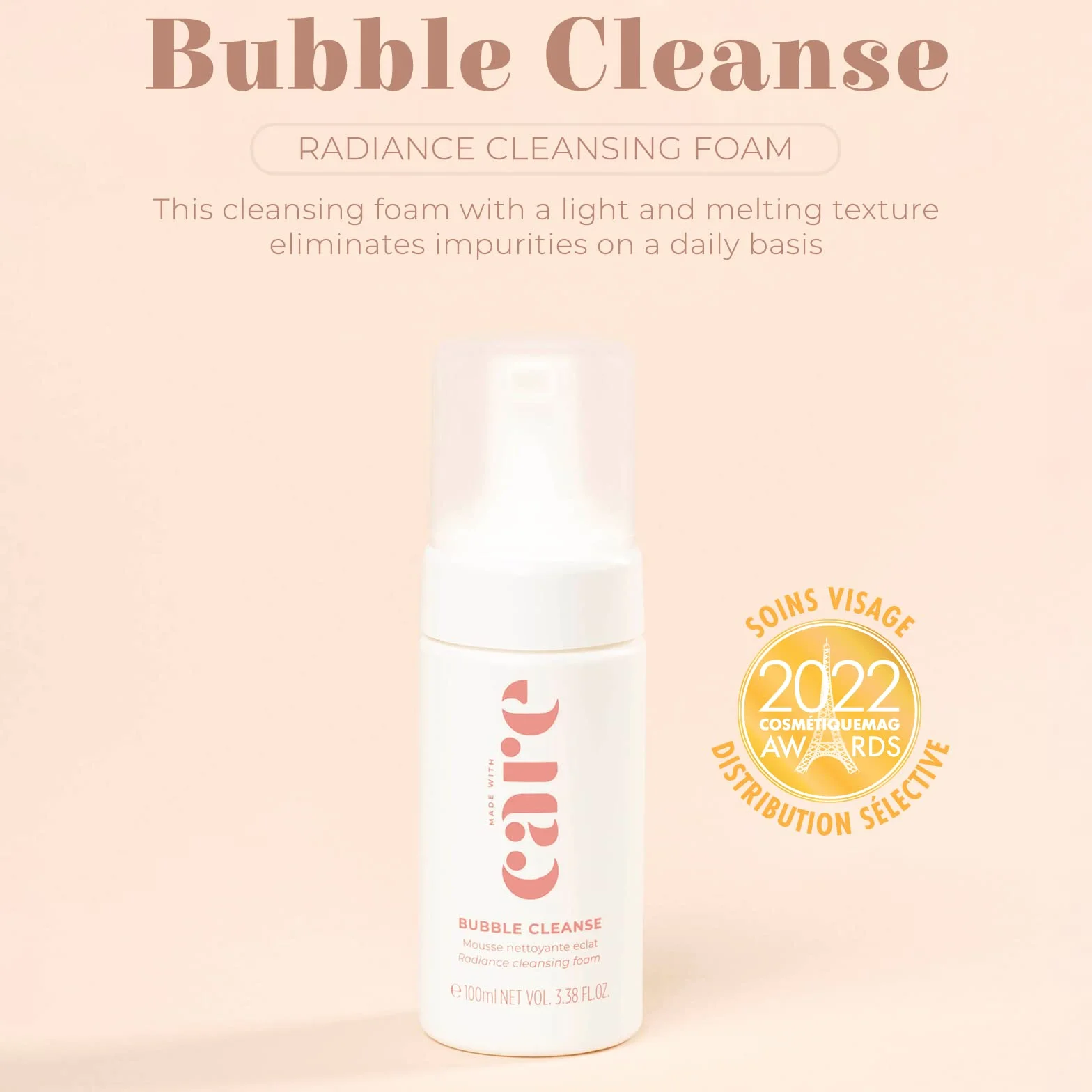 BUBBLE CLEANSE Mousse Nettoyante Visage Éclat 100ml