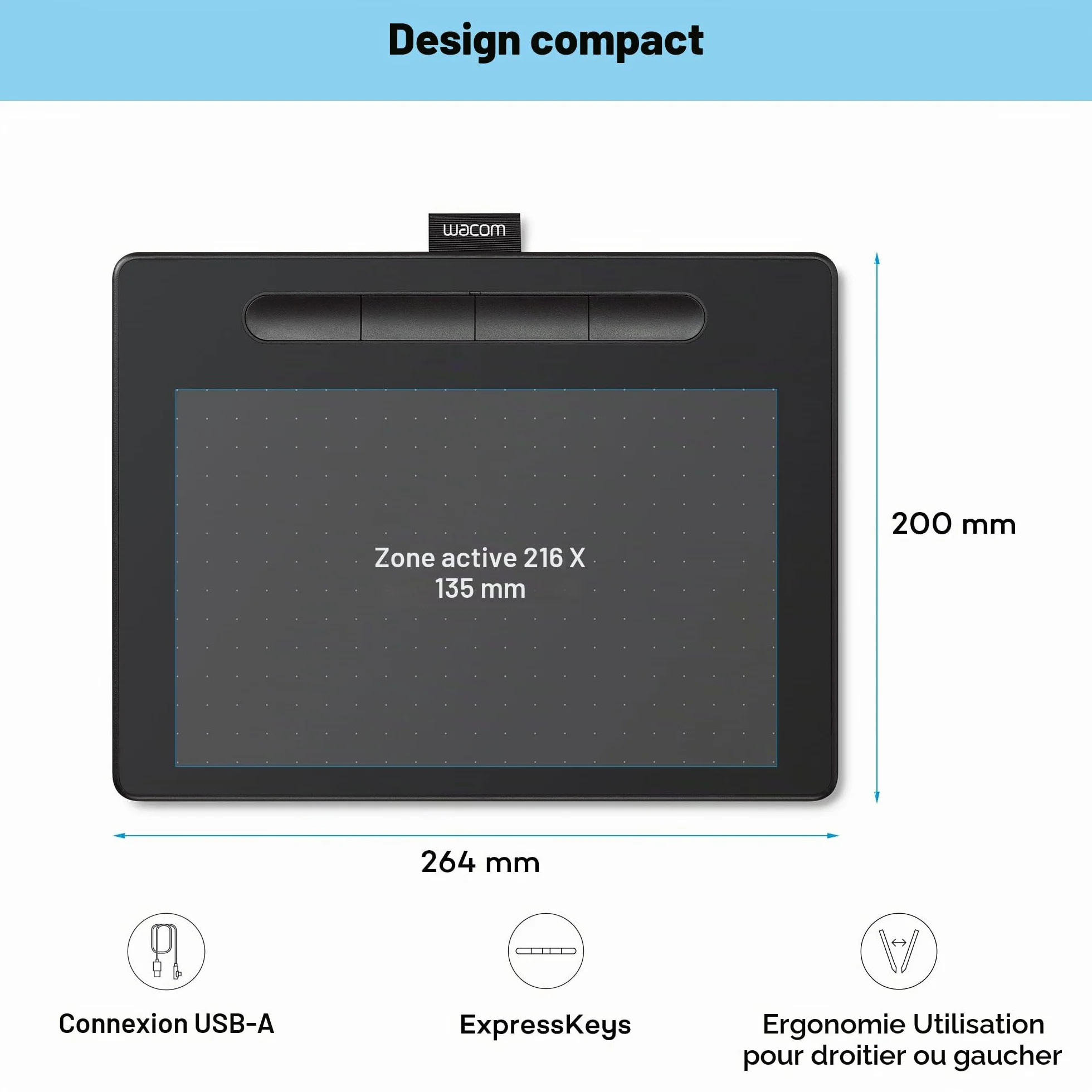 Wacom Intuos Medium Tablette Graphique Stylo Pression Noir Dessin Peinture Retouche Photo