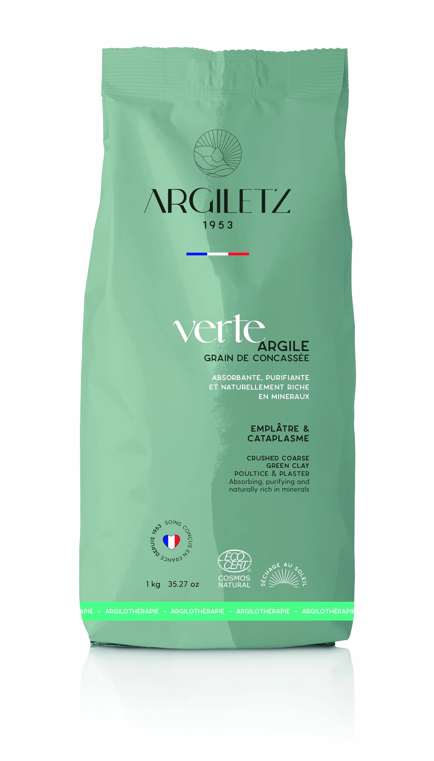 Argiletz Argile Verte Concassée Brute 0,5 cm Certifiée COSMOS NATURAL Cataplasme Emplâtre Argile Naturelle Soin Peau