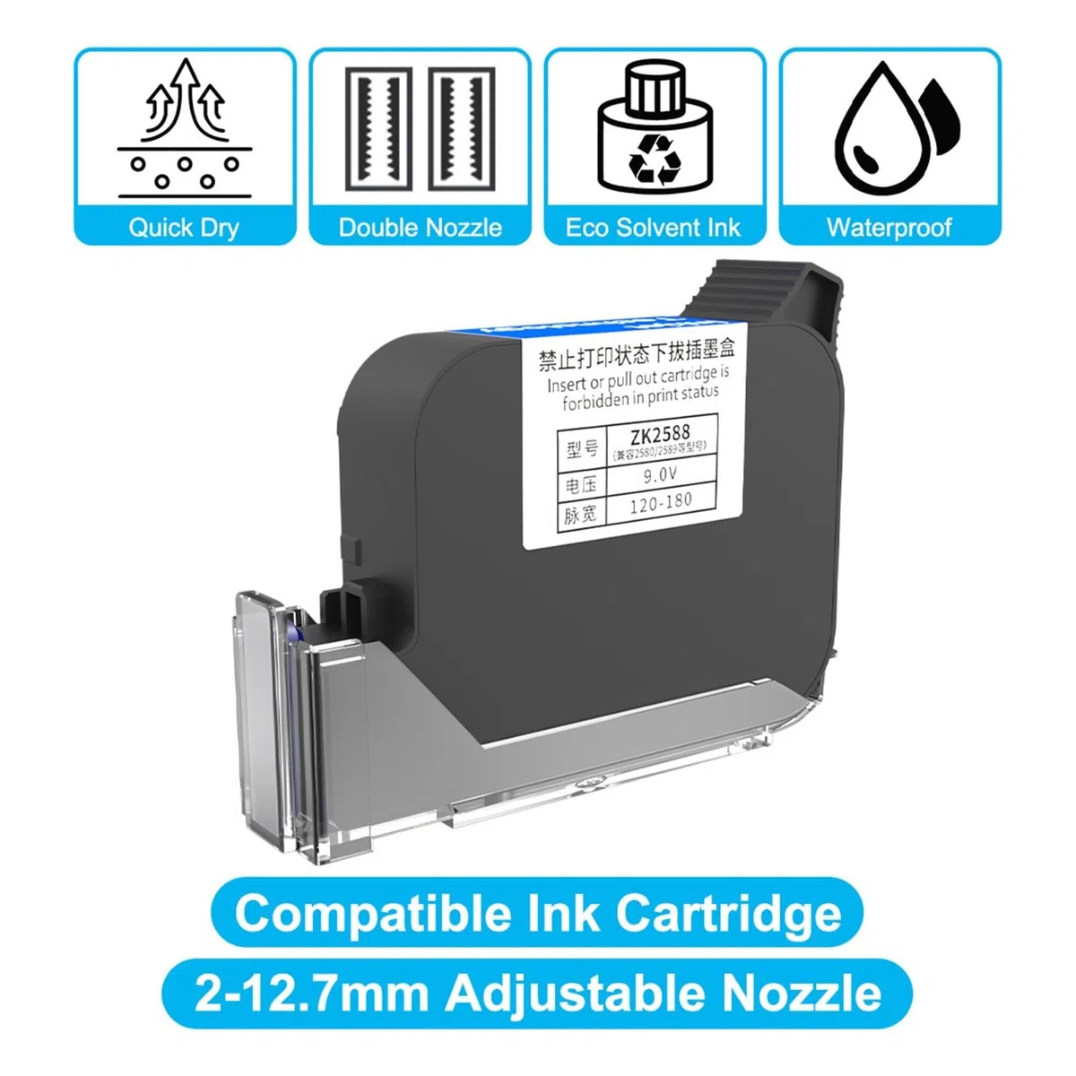 Cartouche Encre Noire 2588 Séchage Rapide 600DPI Imprimante Portable