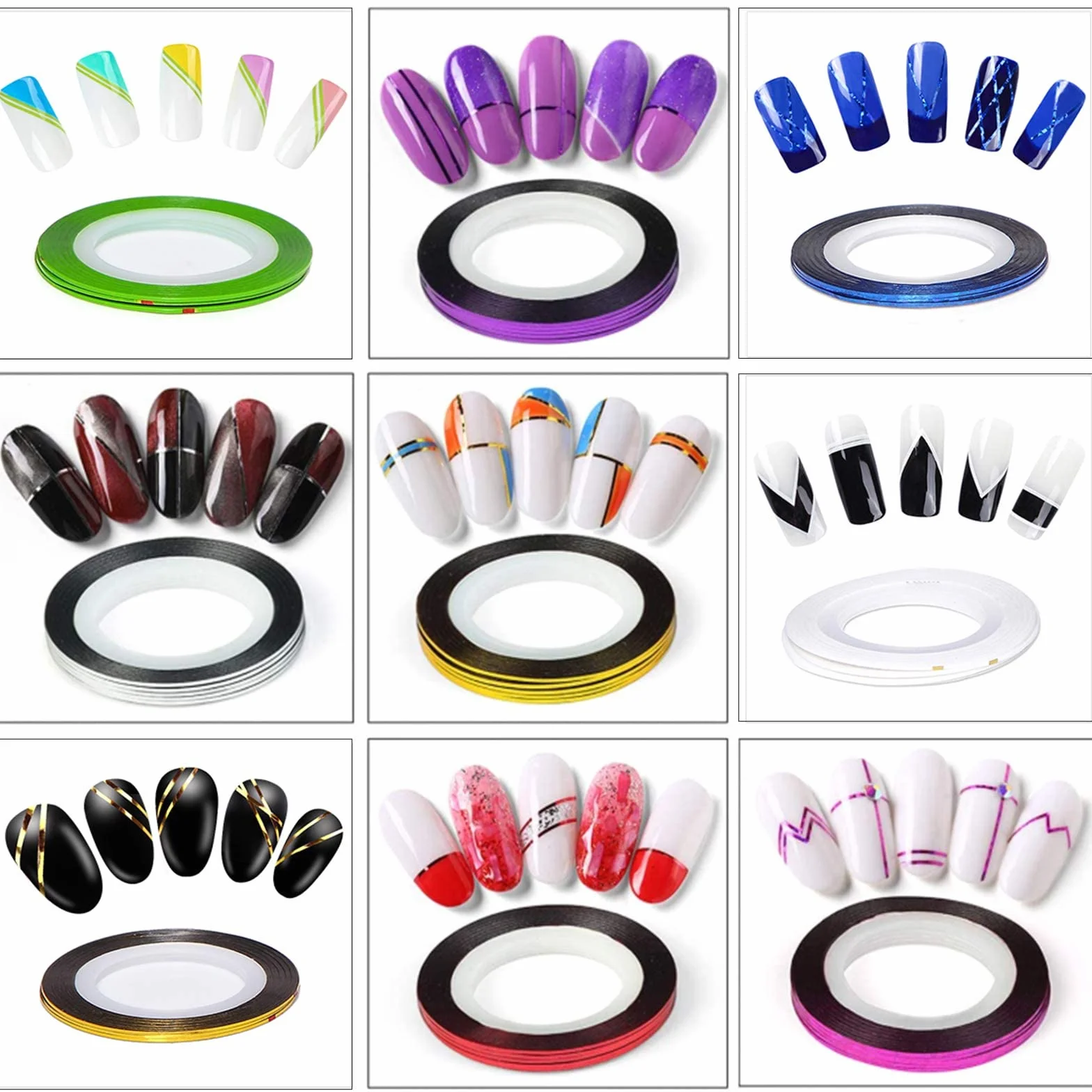 42 Couleurs Nail Art Striping Tape Bande Manucure Rouleau à Ongles Autocollant