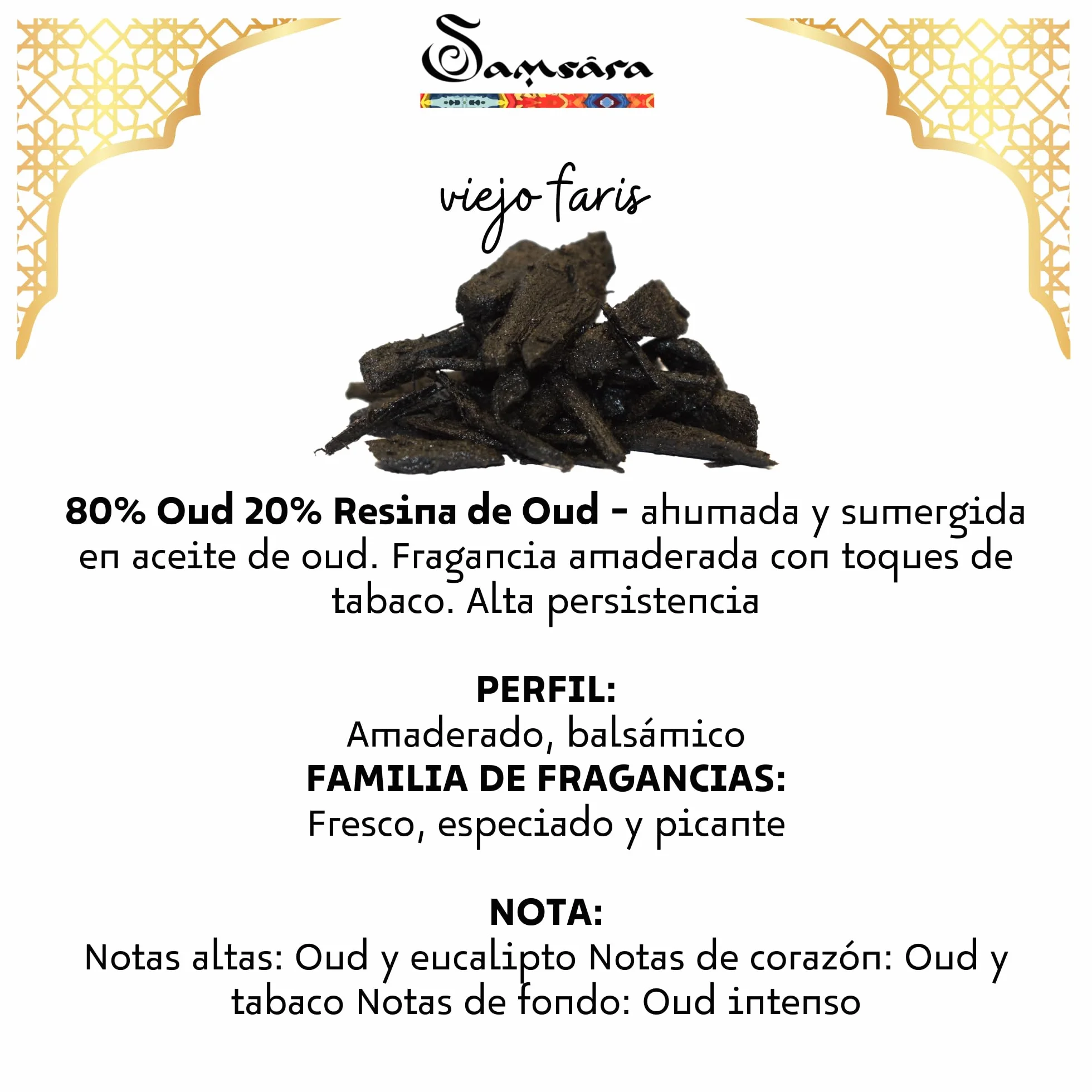 Bakhour ULTRA DURATA 20 g Parfum arabe pour femmes et hommes Bois d'oud