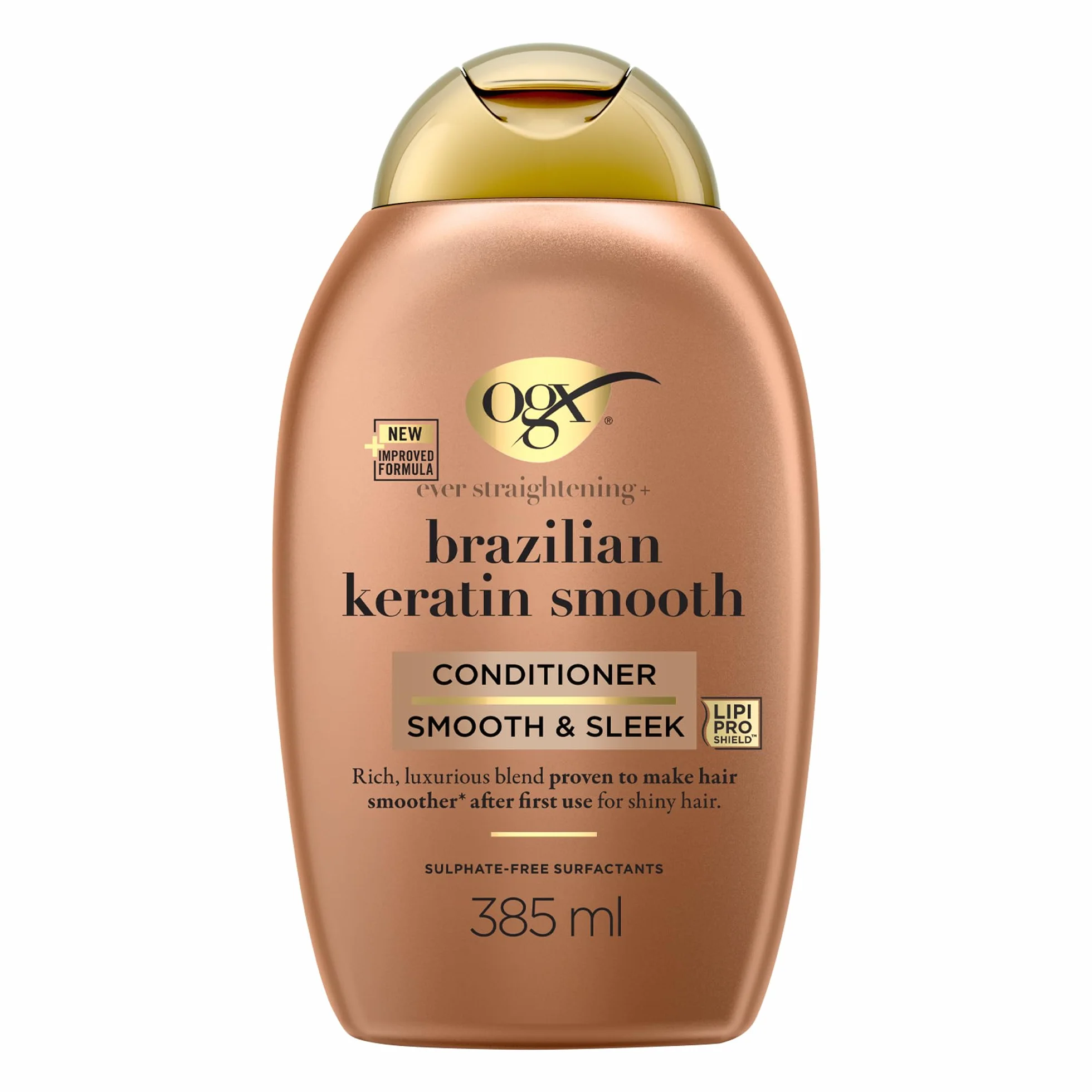 OGX Après-Shampooing Kératine Lissage Brésilien 385 ml Soin capillaire lissant sans sulfate sans parabène