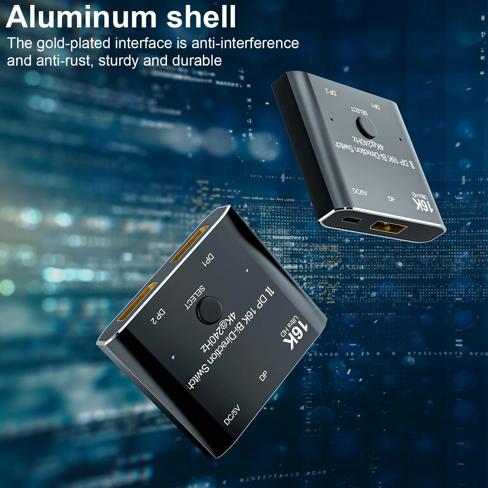 DisplayPort 2.1 16K 8K 10K DP Switch Bidirectionnel 8K@120Hz 4K@240Hz Splitter Convertisseur