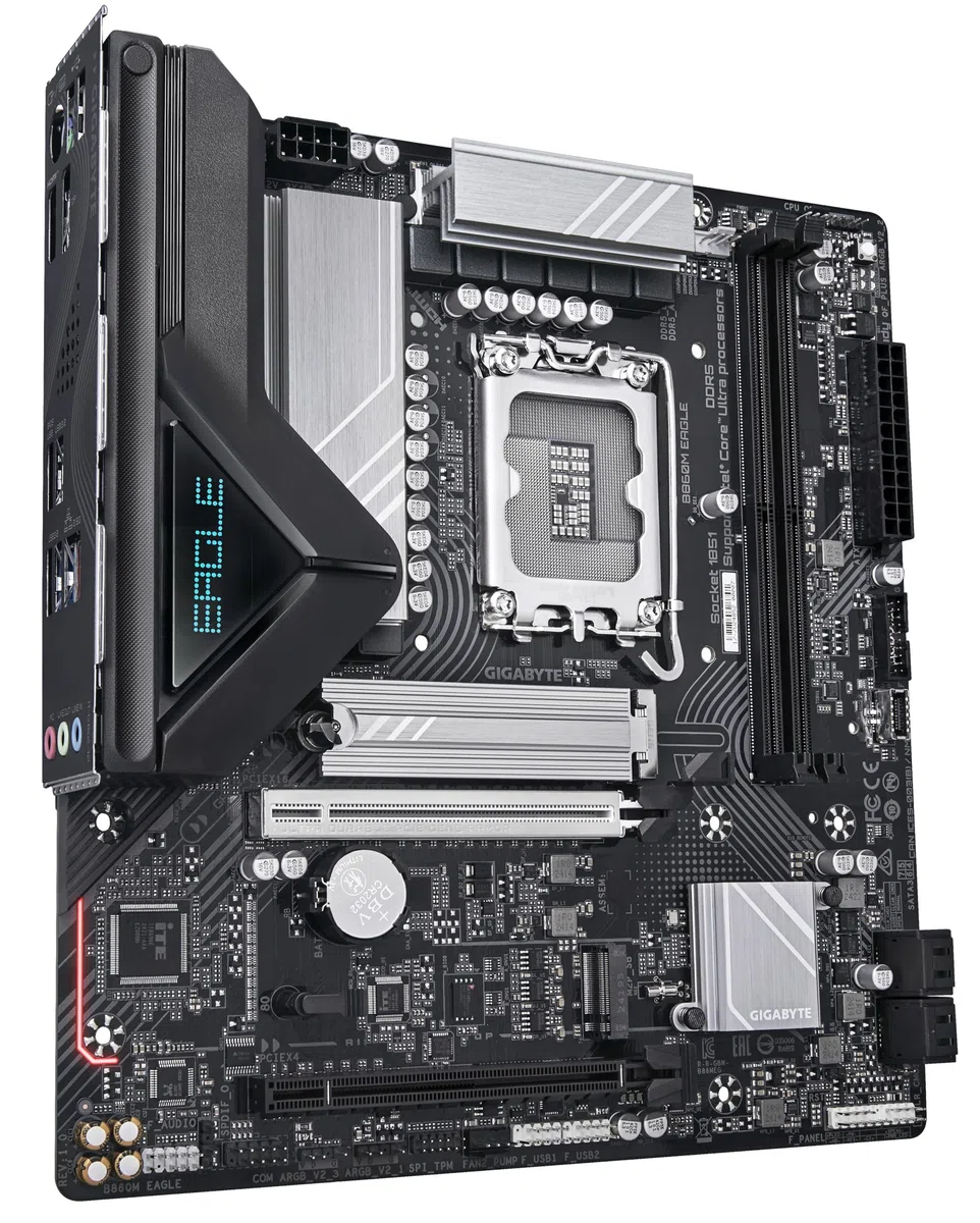GIGABYTE B860M Eagle Carte mère - Processeurs Intel Core Ultra, VRM 6+1+2+1 Phases, jusqu'à 9066MHz DDR5, 1xPCIe 5.0 + 1xPCIe 4.0 M.2, LAN 2,5 GbE, USB 3.2 Gen 1