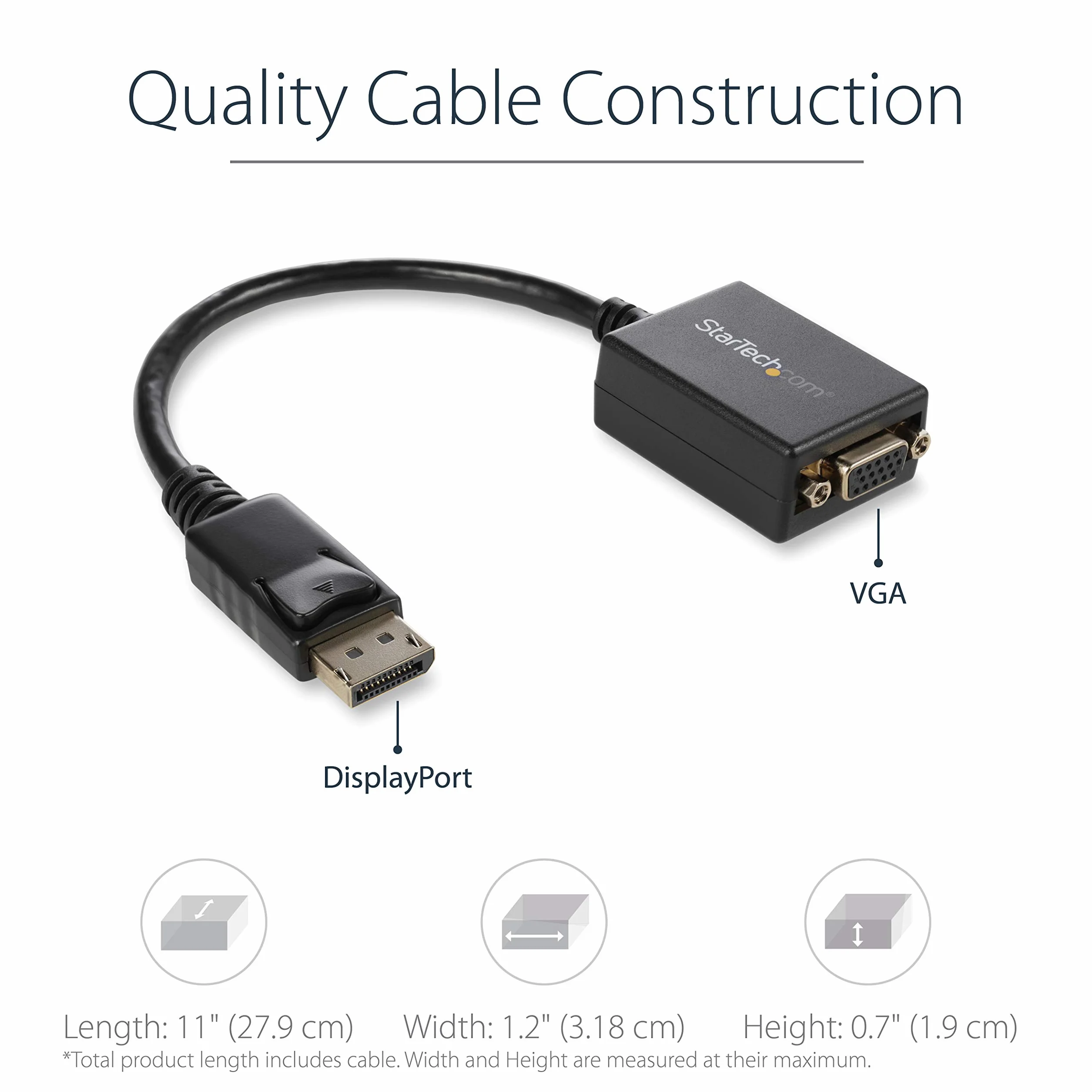 StarTech.com DP2VGA2 Adaptateur convertisseur vidéo DisplayPort vers VGA