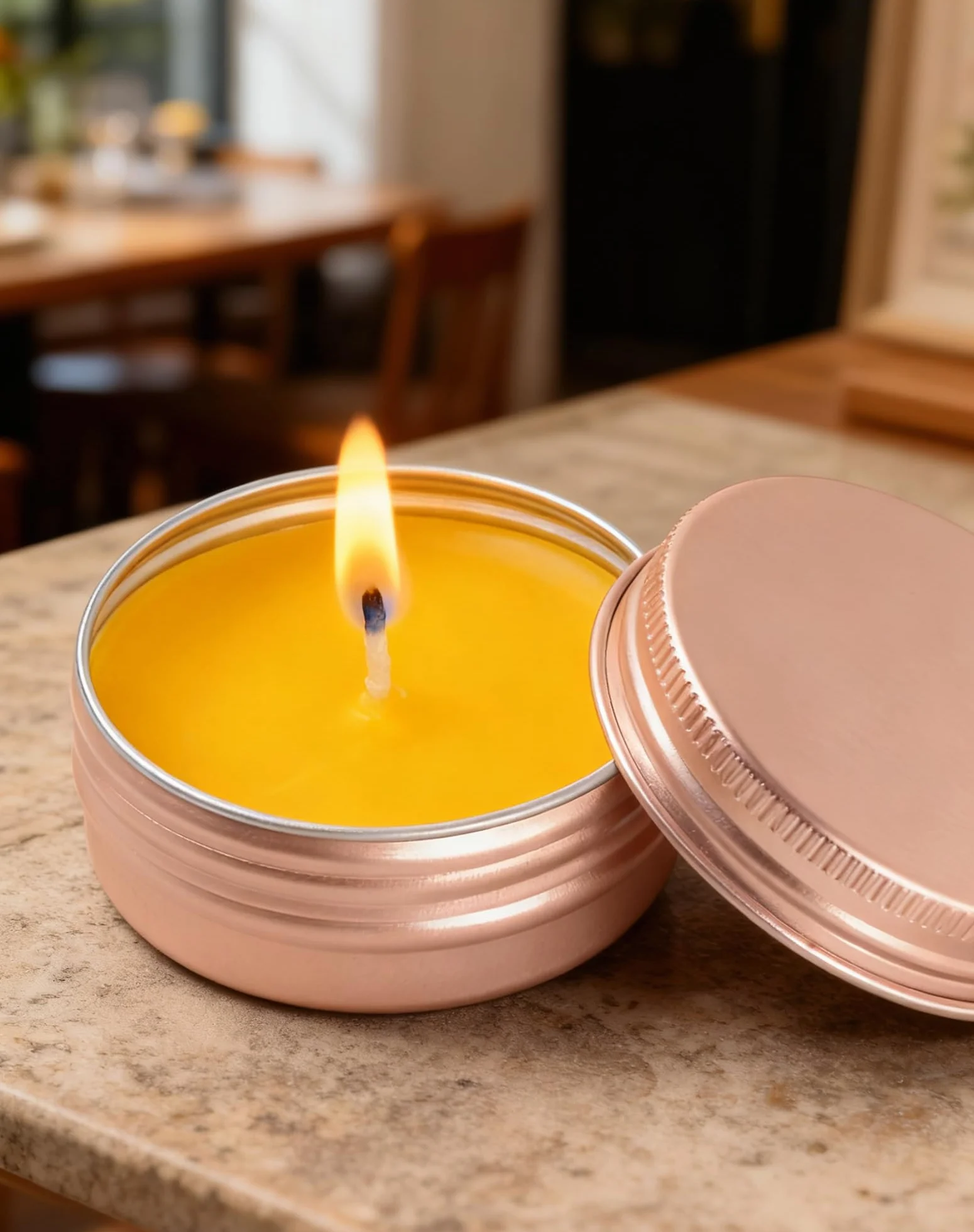 Boîte Aluminium Ronde Rose Gold 30ml Pot Bougie Vide avec Couvercle à Vis Contenant Cosmétique Étanche
