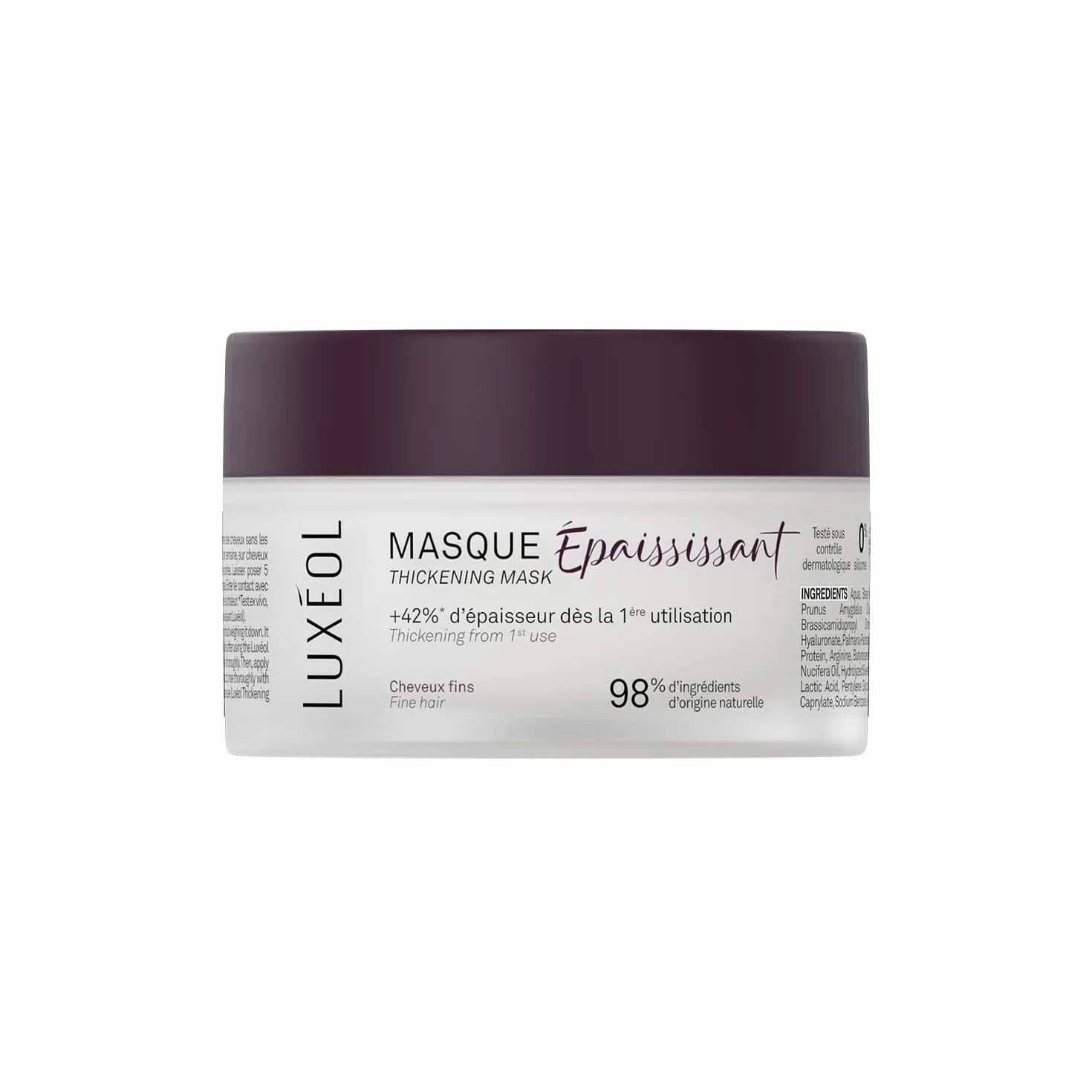 LUXEOL Masque Cheveux Epaississant 200 ml Algue Rouge Acide Hyaluronique Protéine de Riz