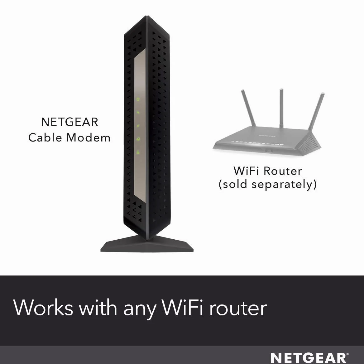 NETGEAR Modem câble DOCSIS 3.1 Gigabit Vitesse de téléchargement maximale de 6,0 Gbit/s, pour XFINITY by Comcast, Spectrum et Compatible avec Gig-Speed de Xfinity (CM1000)