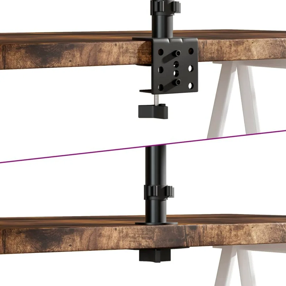 Support de Moniteur Triple Noir en Acier VESA 75 100 mm, réglable pour Bureau ou Mur, Compatible avec écrans 33-68 cm, Fixation Facile, Organisation câble Pratique