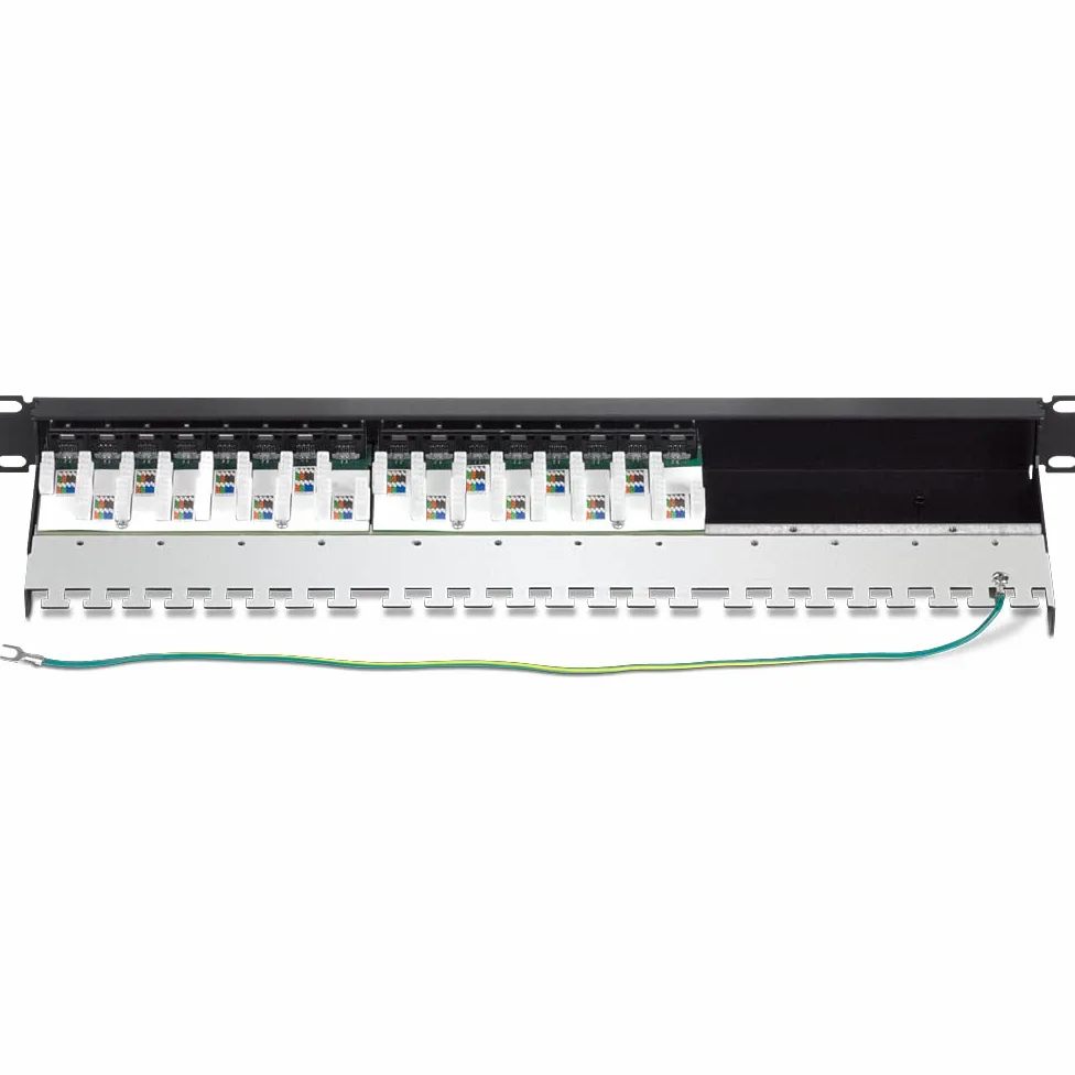 TRENDnet, TC-P16C6AS, Panneau de Brassage blindé 16 Ports Cat6A, boîtier métallique 1U 19", Compatible 10G, Compatible avec Les câbles Ethernet Cat5e / Cat6 / Cat6A, Gestion des câbles