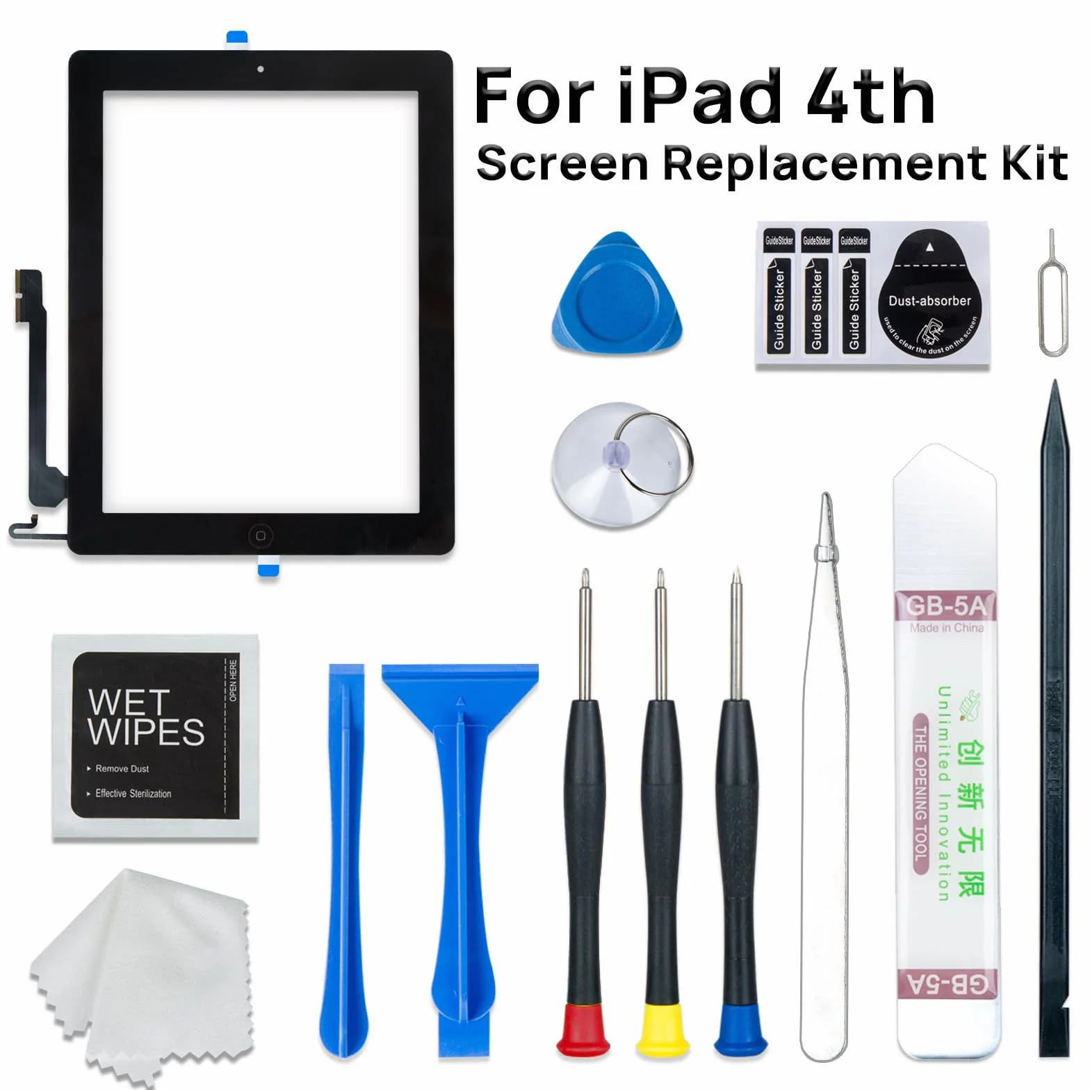 Écran tactile de rechange iPad 4 4ème génération avec bouton Home